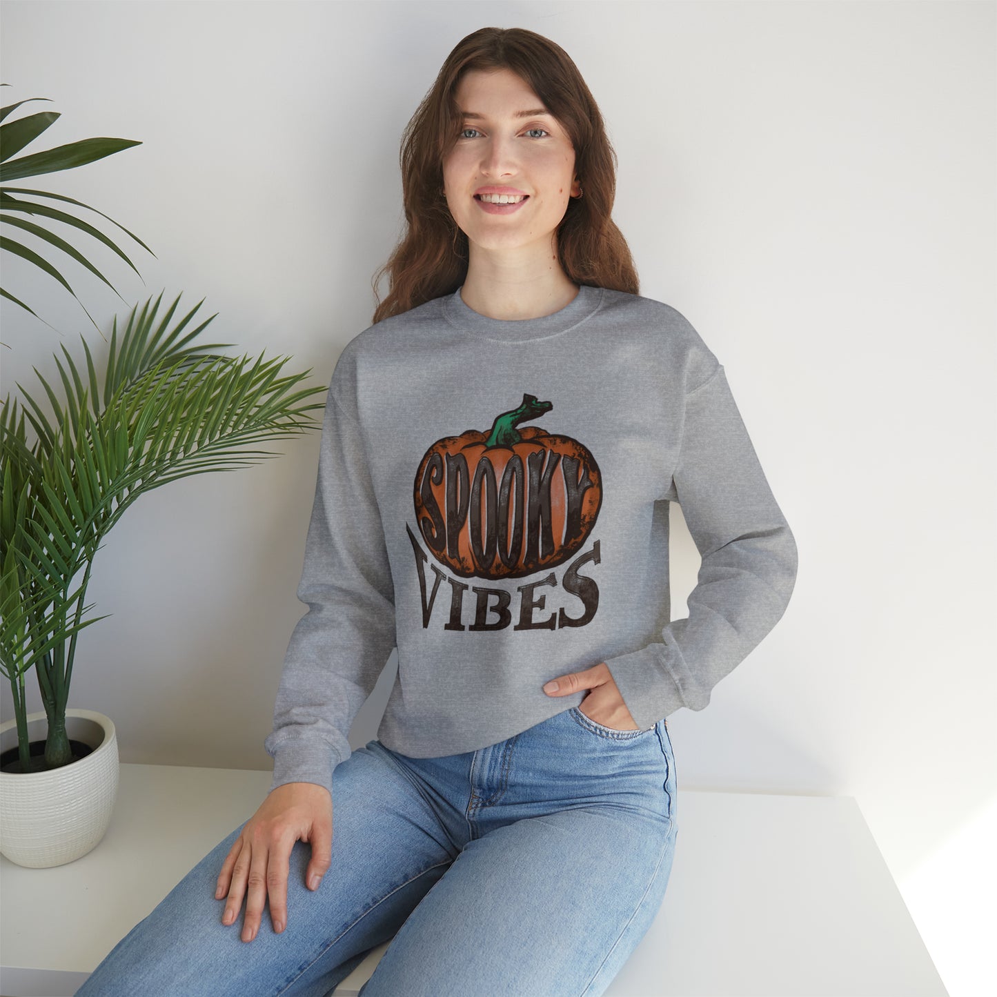 Spooky Vibes Fall Halloween Unisex Heavy Blend™ Crewneck Sweatshirt