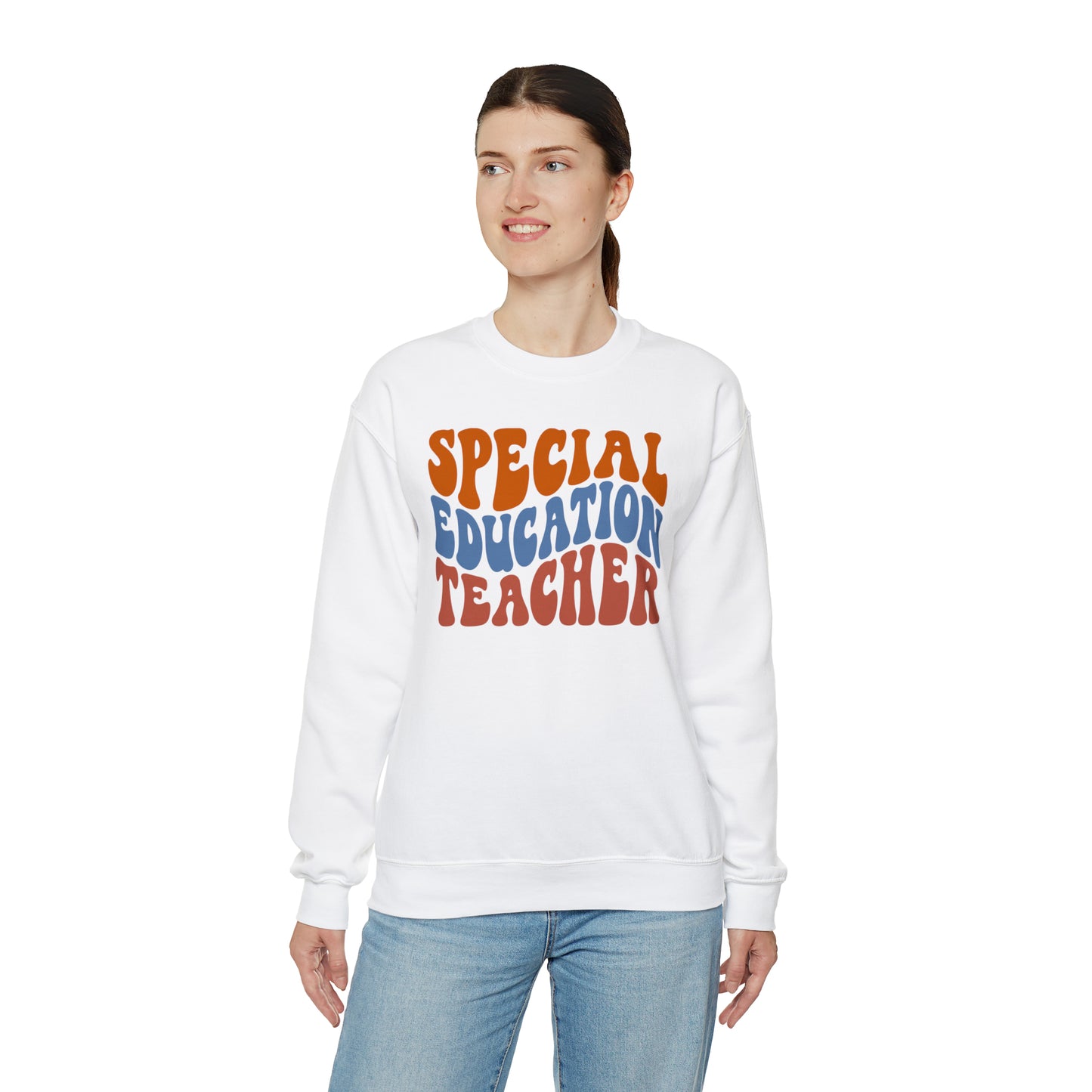 Retro Warm Colored Special Education Teacher Unisex Heavy Blend™ Crewneck Sweatshirt