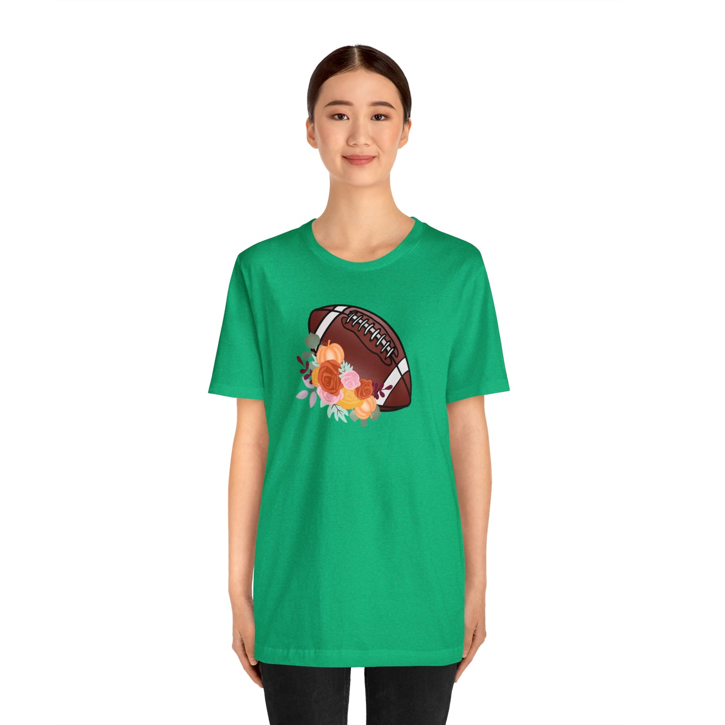 Fall Floral Football  T-Shirt
