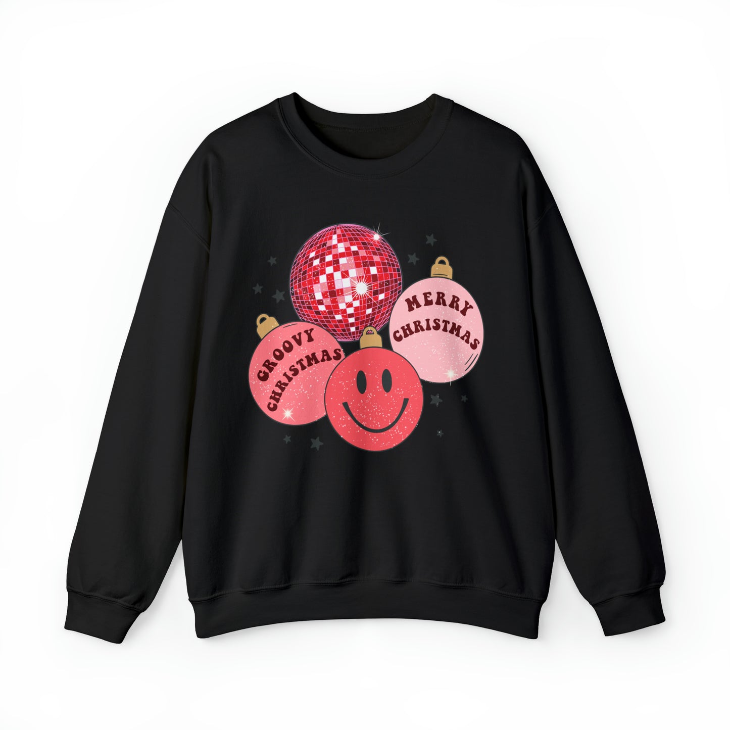 Groovy Christmas Ornaments Unisex Heavy Blend™ Crewneck Sweatshirt