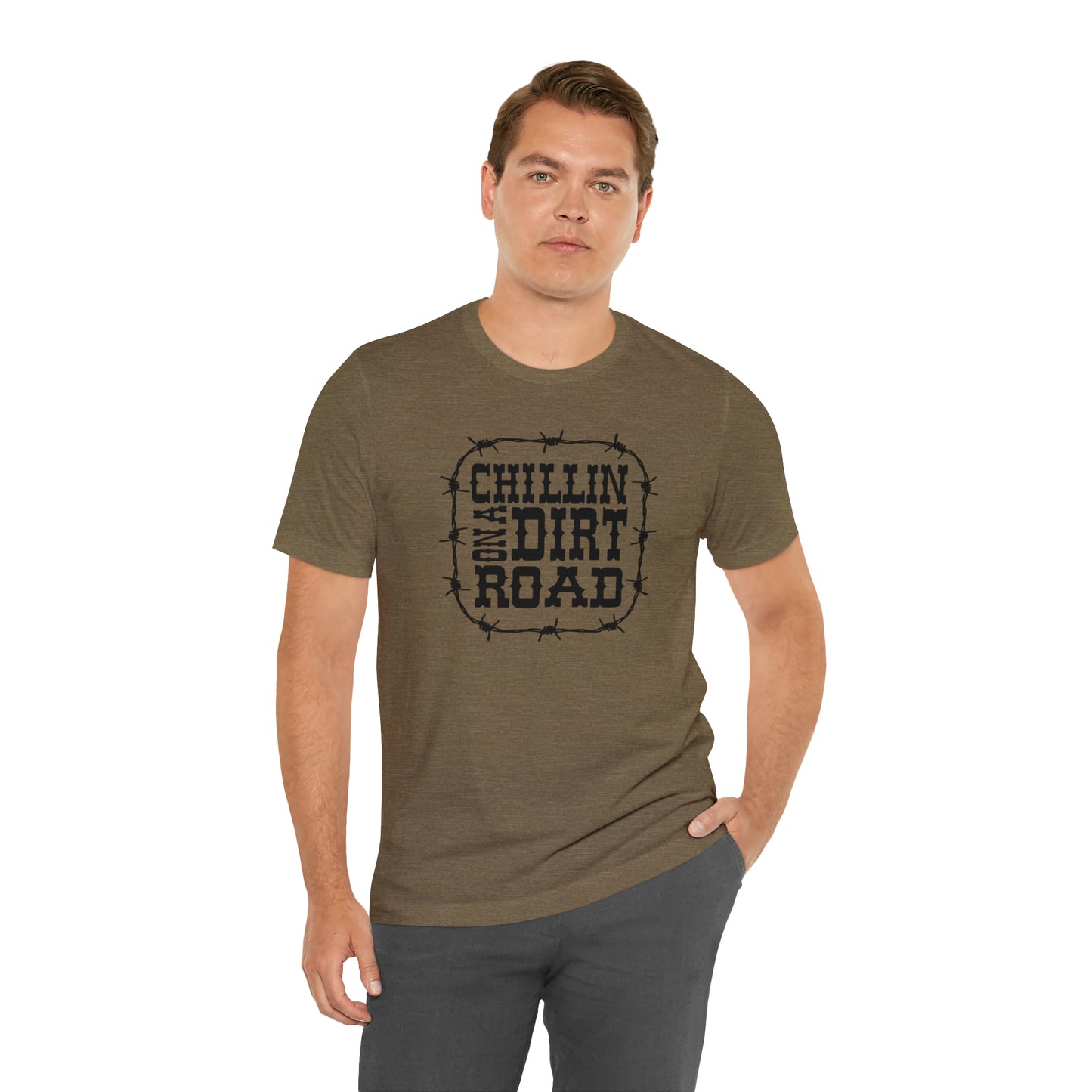 "Chillin' on a Dirt Road" Unisex Jersey Short Sleeve Tee