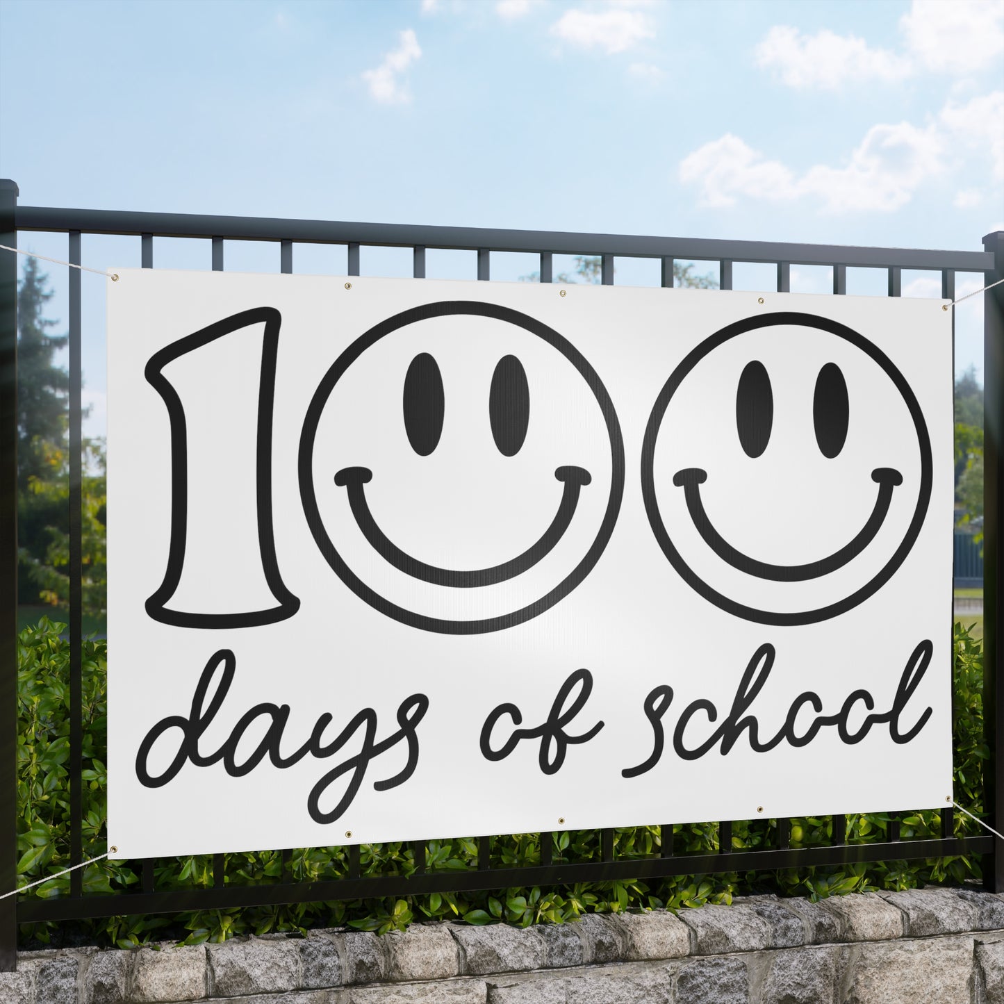Be Creative 100 Days of School School Matte Banner - White