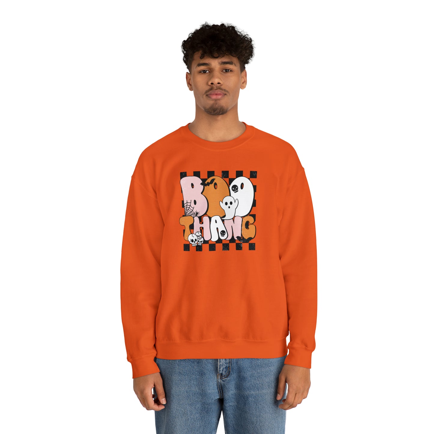 Boo Thang Fall Halloween Retro Warm Colored  Unisex Heavy Blend™ Crewneck Sweatshirt