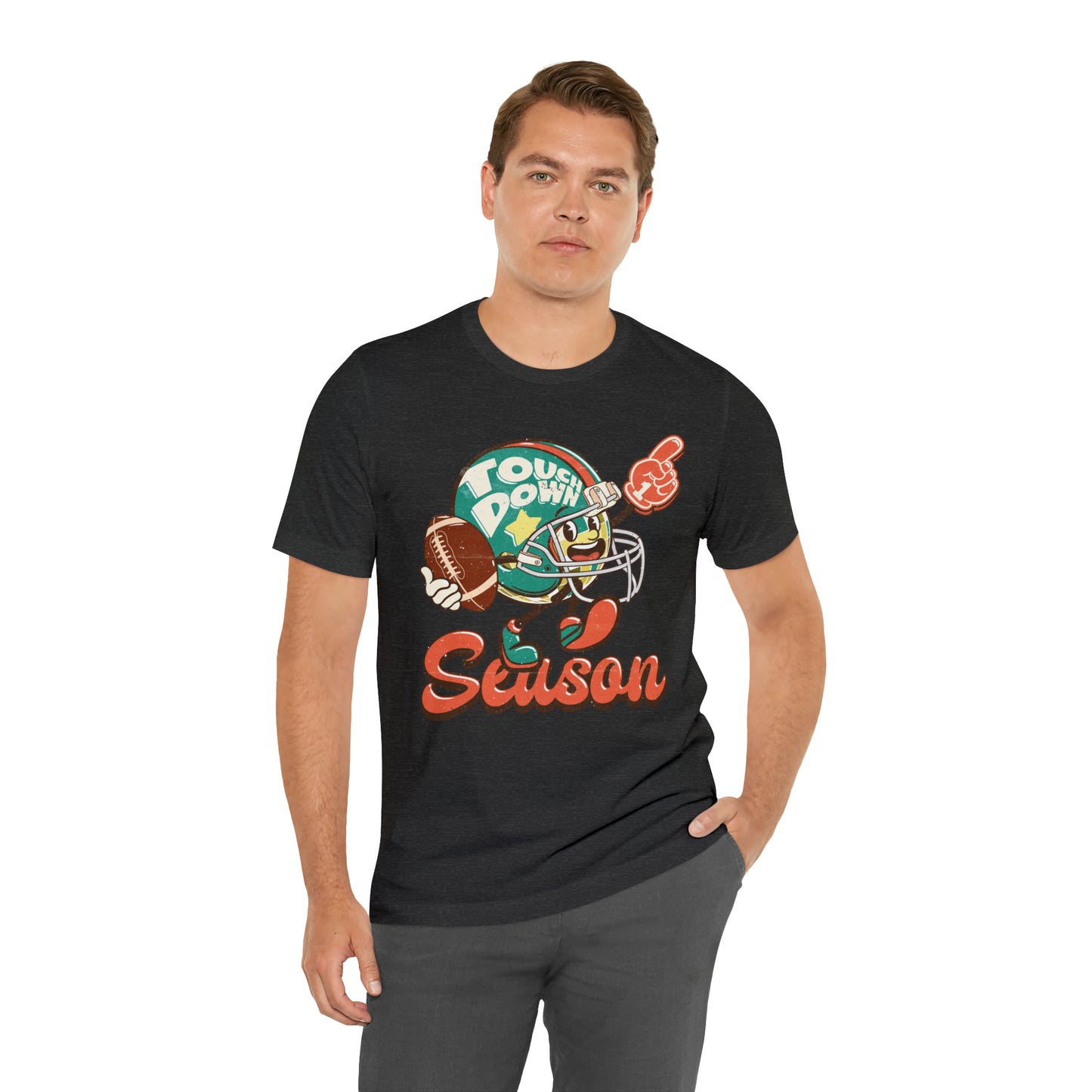 Football Season Football Helmet Character Holding Football T-Shirt