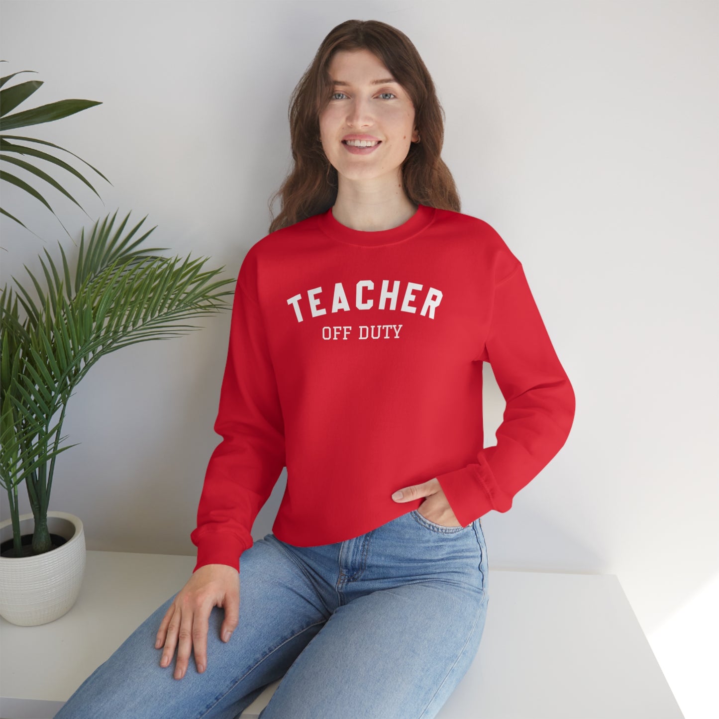 "Teacher Off-Duty" - Unisex Heavy Blend™ Crewneck Sweatshirt