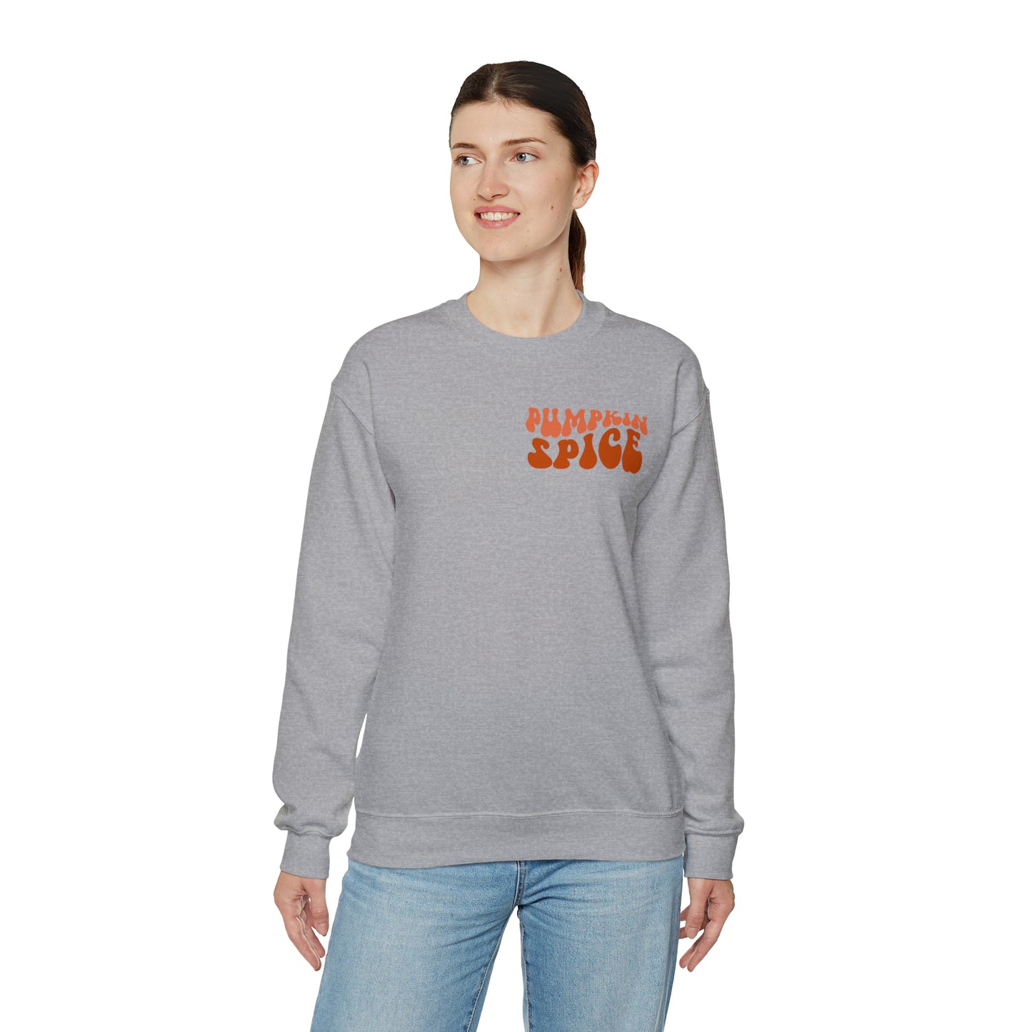 Pumpkin Spice and Chill (Front and Back) Design Heavy Blend™ Crewneck Sweatshirt