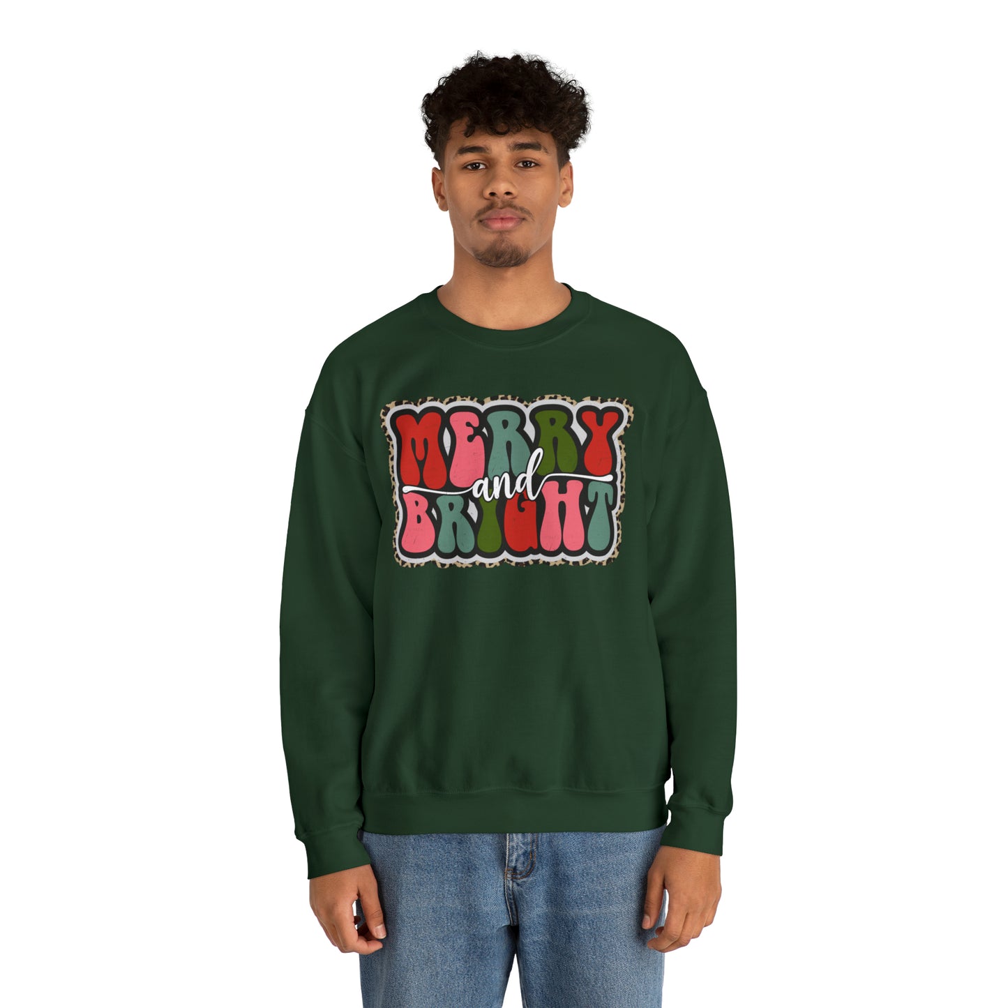 Merry and Bright Christmas Unisex Heavy Blend™ Crewneck Sweatshirt