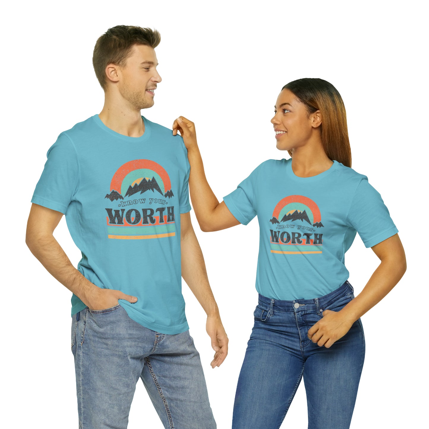 "Know Your Worth" Unisex Jersey Short Sleeve Tee