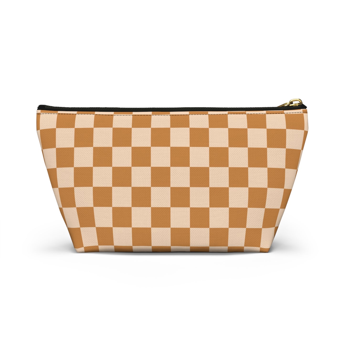 Rust Retro Checkered Print Design  Accessory Pouch w T-bottom