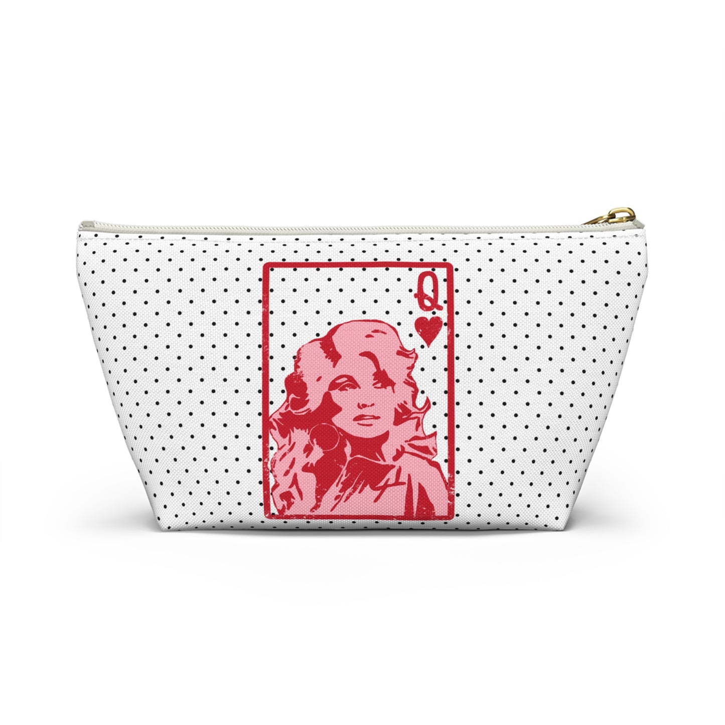 Dolly Queen of Hearts Polka Dot Design Valentine Accessory Pouch w T-bottom