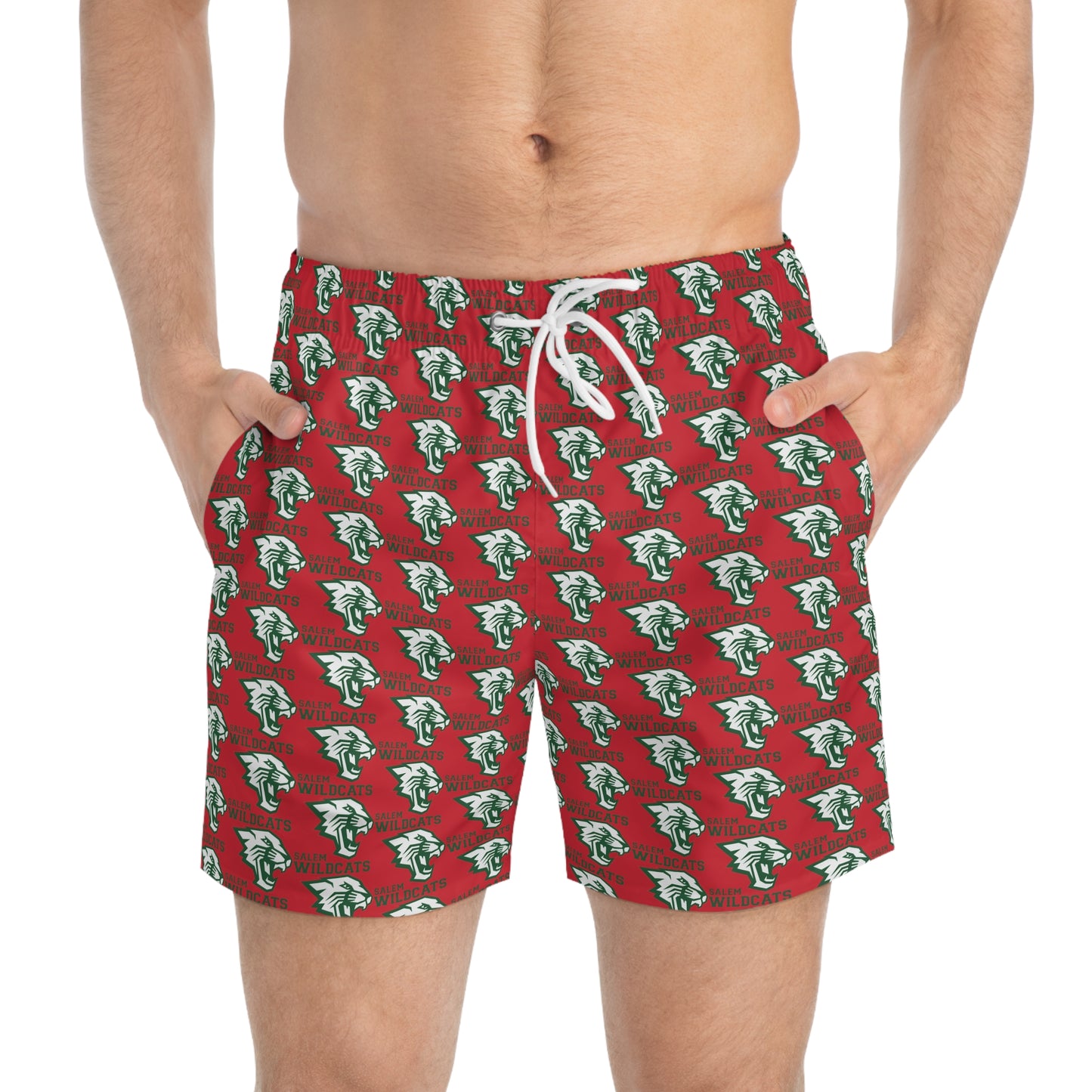 Salem Wildcats Swim Trunks - Red