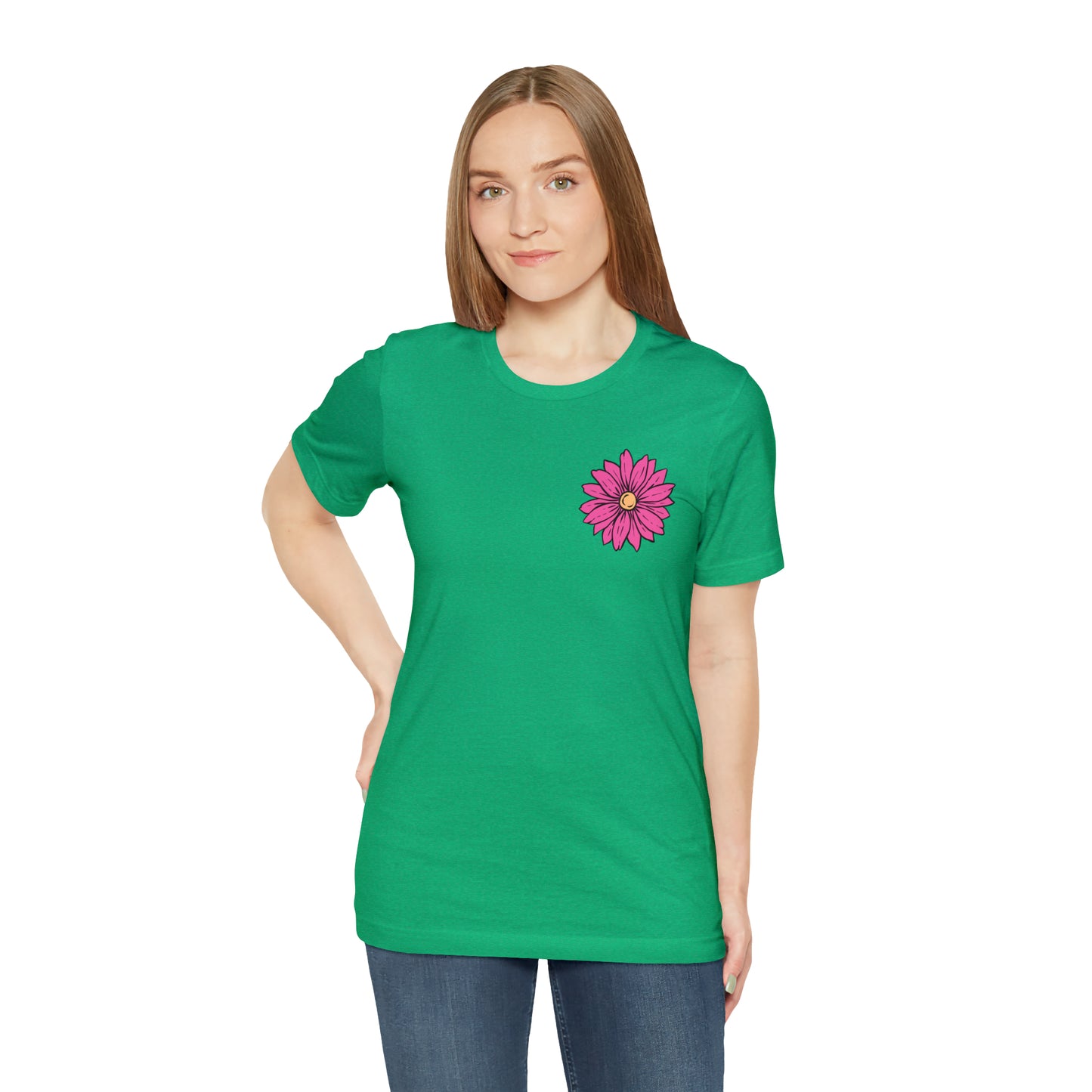 TWO SIDED Positive Energy T-Shirt (Flower on Front - Positive Energy on Back) Christian T-Shirt