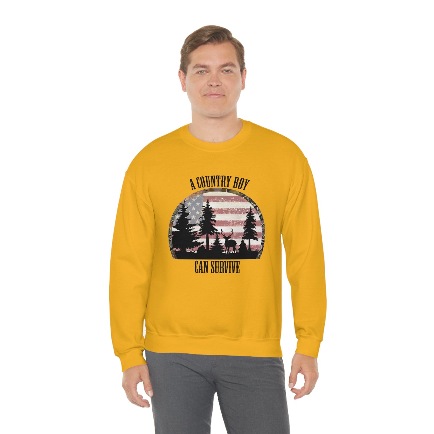 "A Country Boy Can Survive" - Unisex Heavy Blend™ Crewneck Sweatshirt