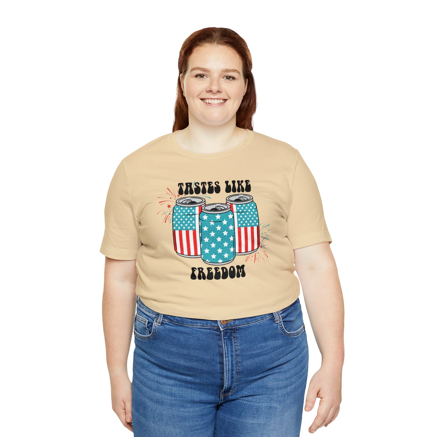 American USA Tastes Like Freedom Beverage Can Unisex Jersey Short Sleeve Tee