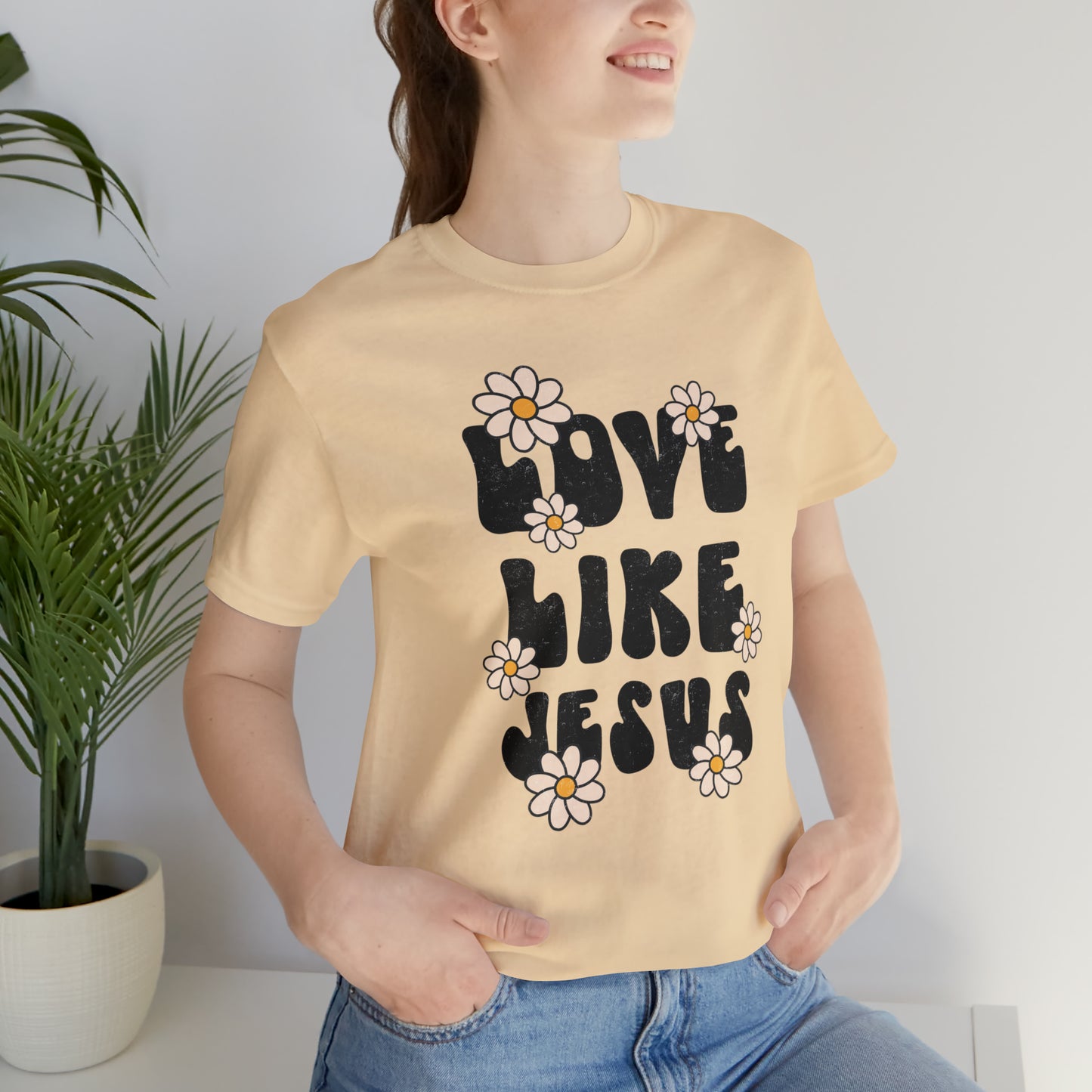 Distressed Daisy Love Like Jesus T-Shirt