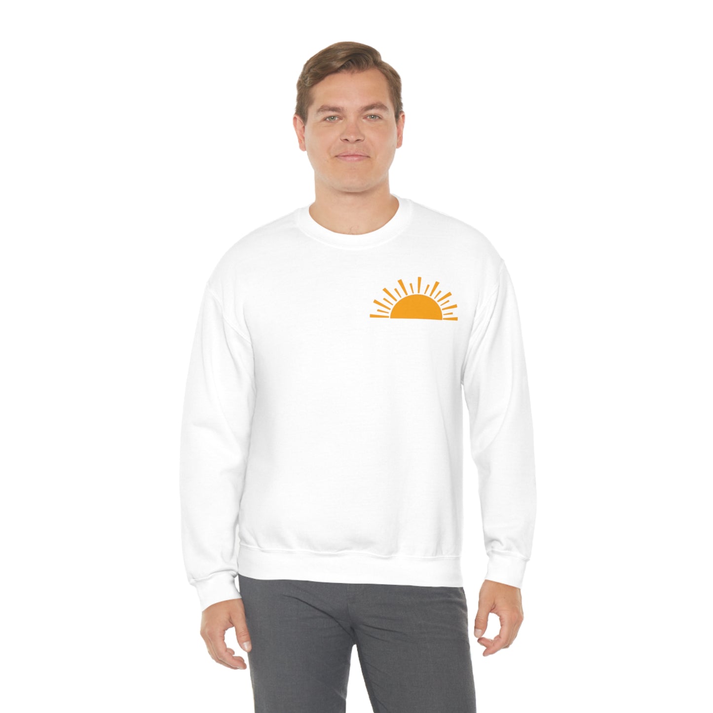 "Sunshine on My Mind" (Front & Back Design) - Unisex Heavy Blend™ Crewneck Sweatshirt