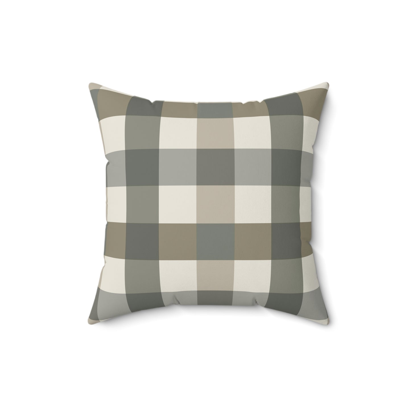 Plaid Green Fall/ Halloween Spun Polyester Square Pillow