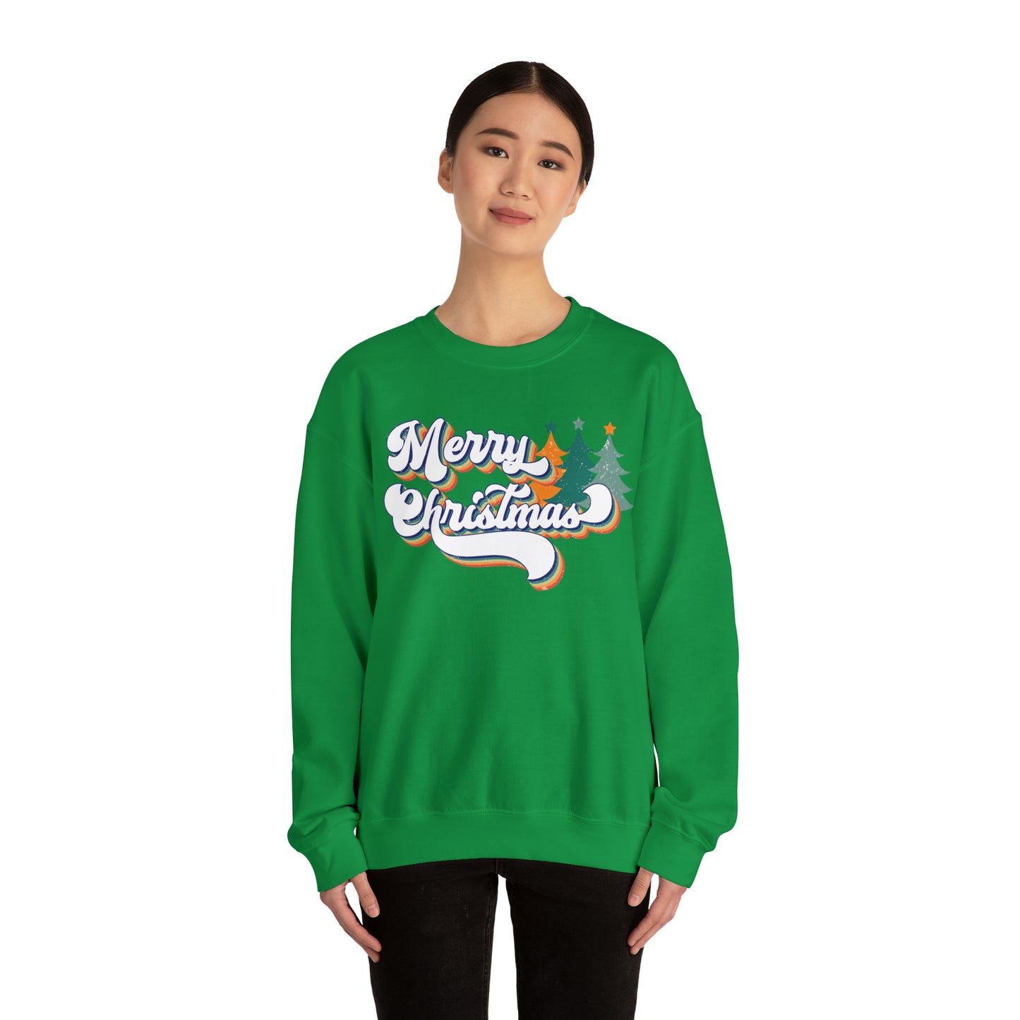 Retro Merry Christmas Heavyweight Crewneck Sweatshirt