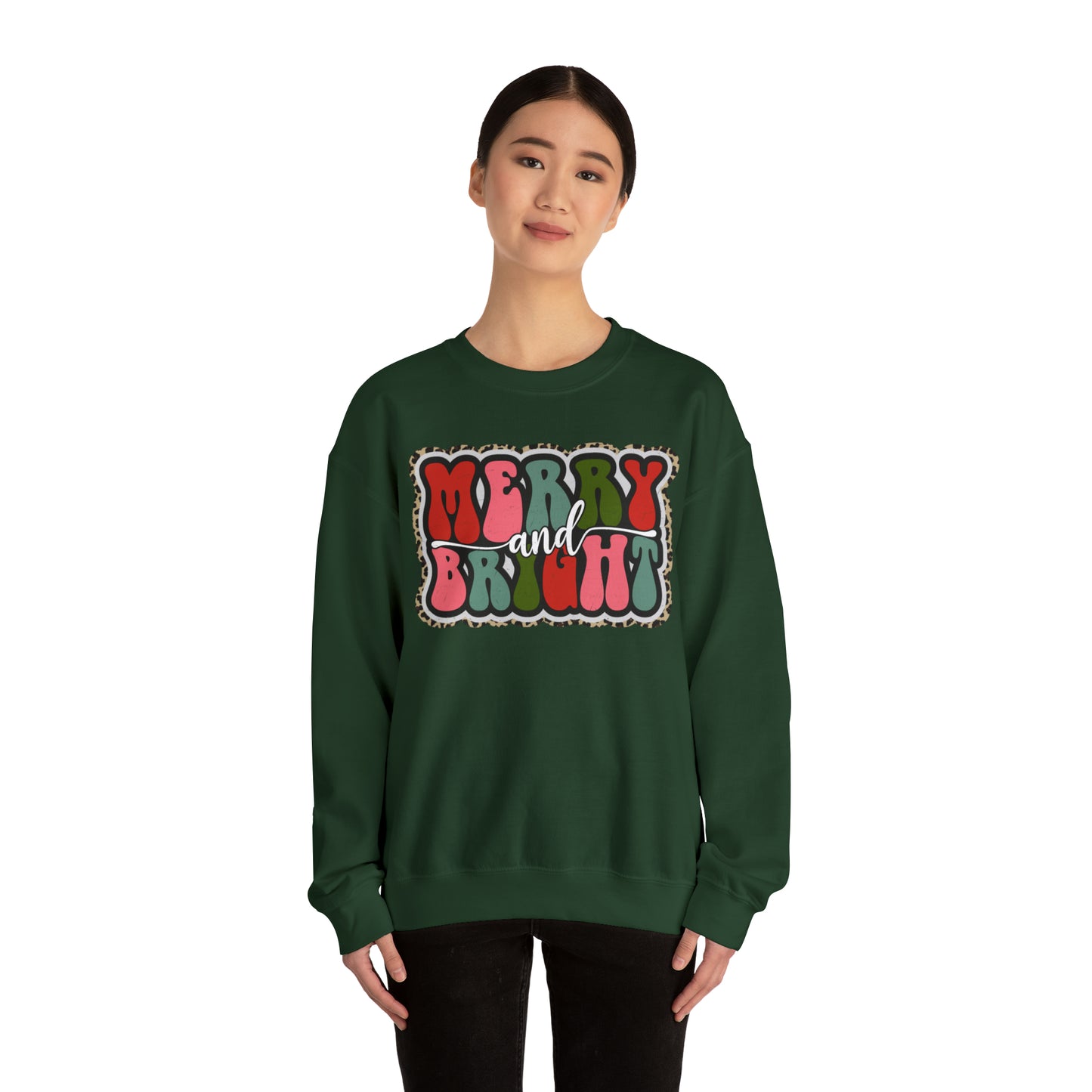 Merry and Bright Christmas Unisex Heavy Blend™ Crewneck Sweatshirt