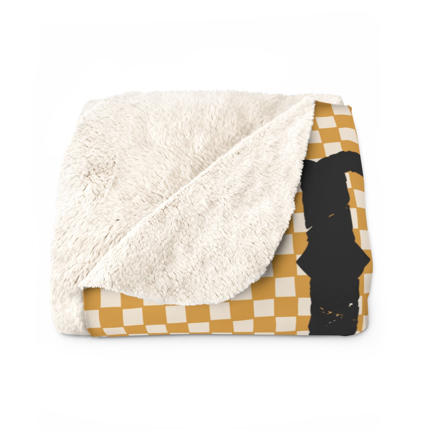 Dolly Portrait Checkerboard Sherpa Fleece Blanket