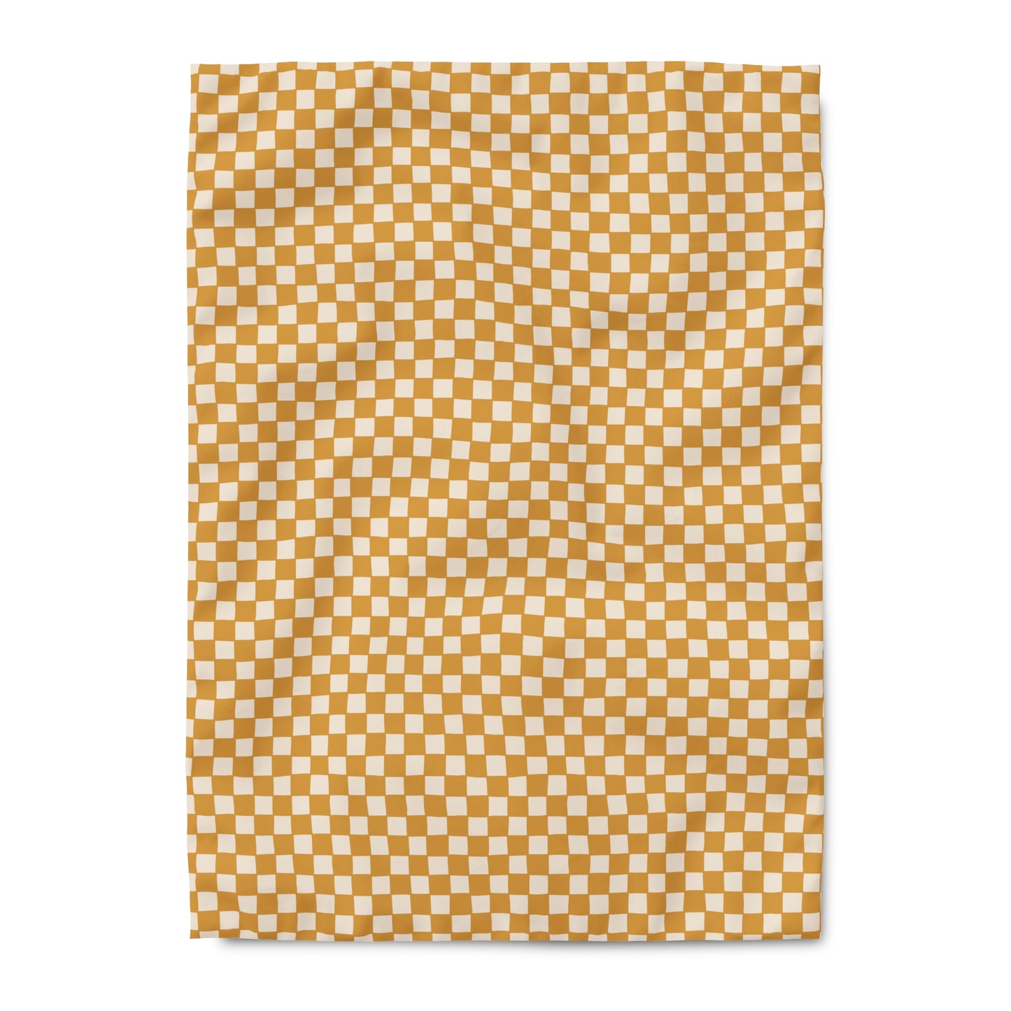 Boho Gold and Cream Checkerboard Duvet Cover