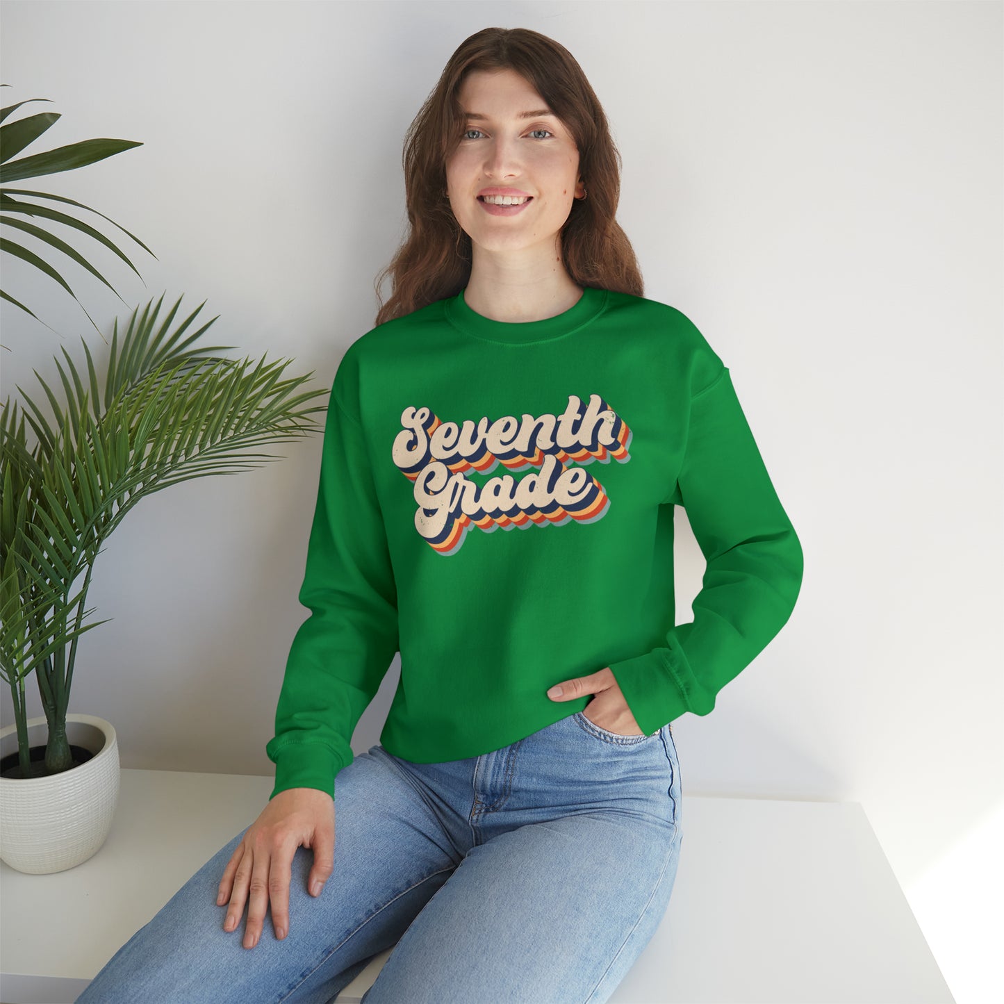 Retro Seventh Grade Unisex Heavy Blend™ Crewneck Sweatshirt