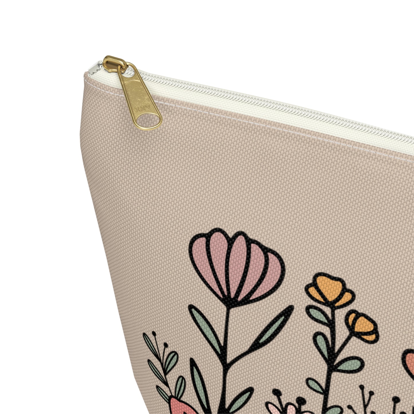 Retro Boho Bridesmaid Floral Print Design  Accessory Pouch w T-bottom