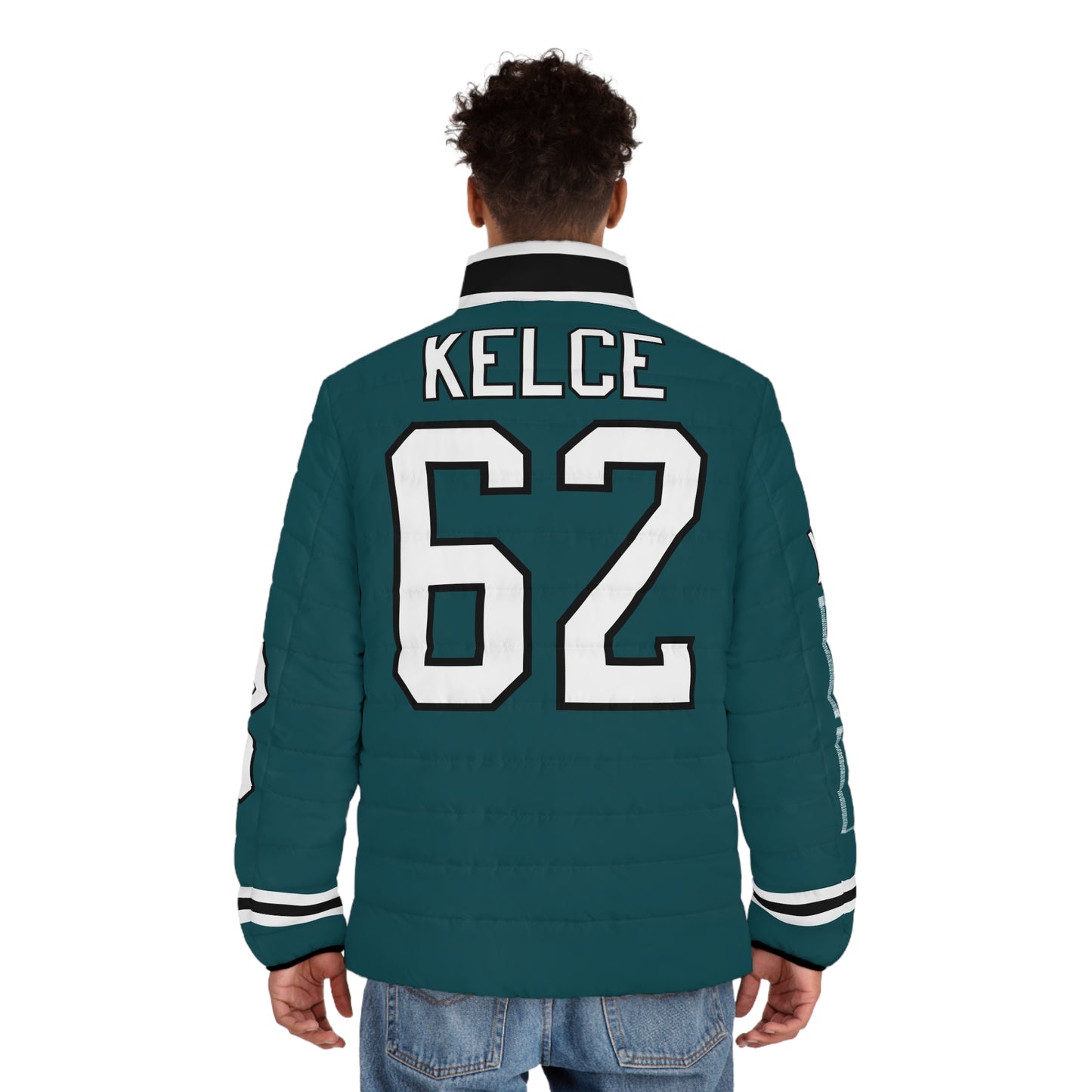 Kelce 62 Custom Game Day Men's Puffer Coat/ Jacket