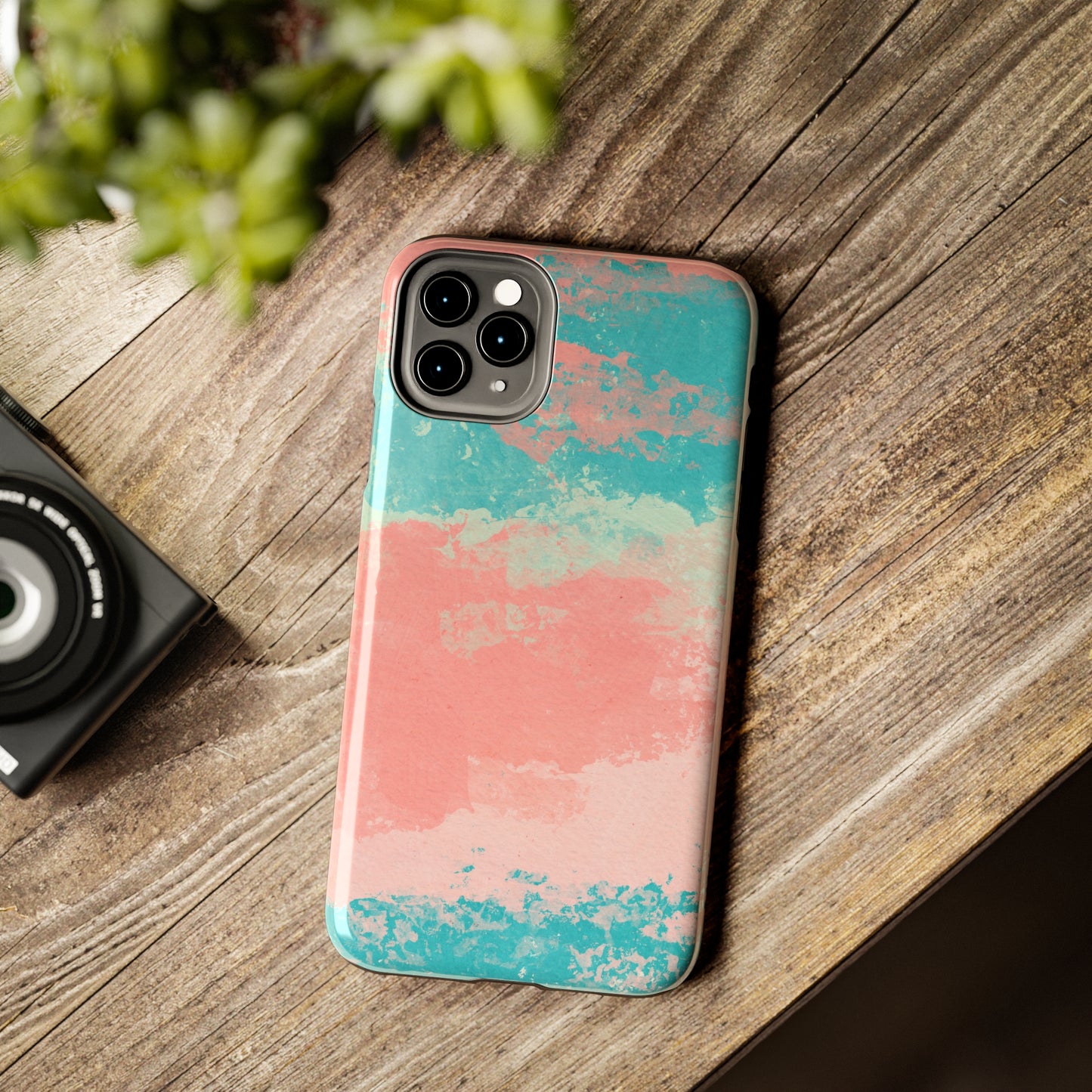 Pink and Turquoise Water Color Tough Phone Cases