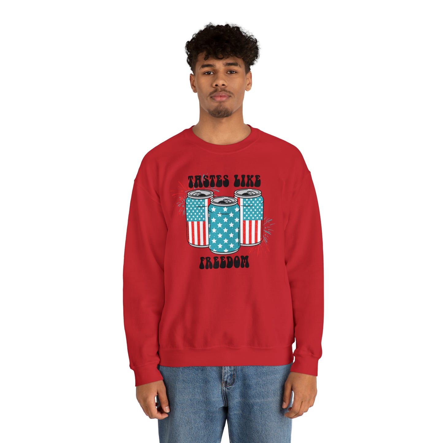 USA America Tastes Like Freedom Party Can Heavy Blend™ Crewneck Sweatshirt