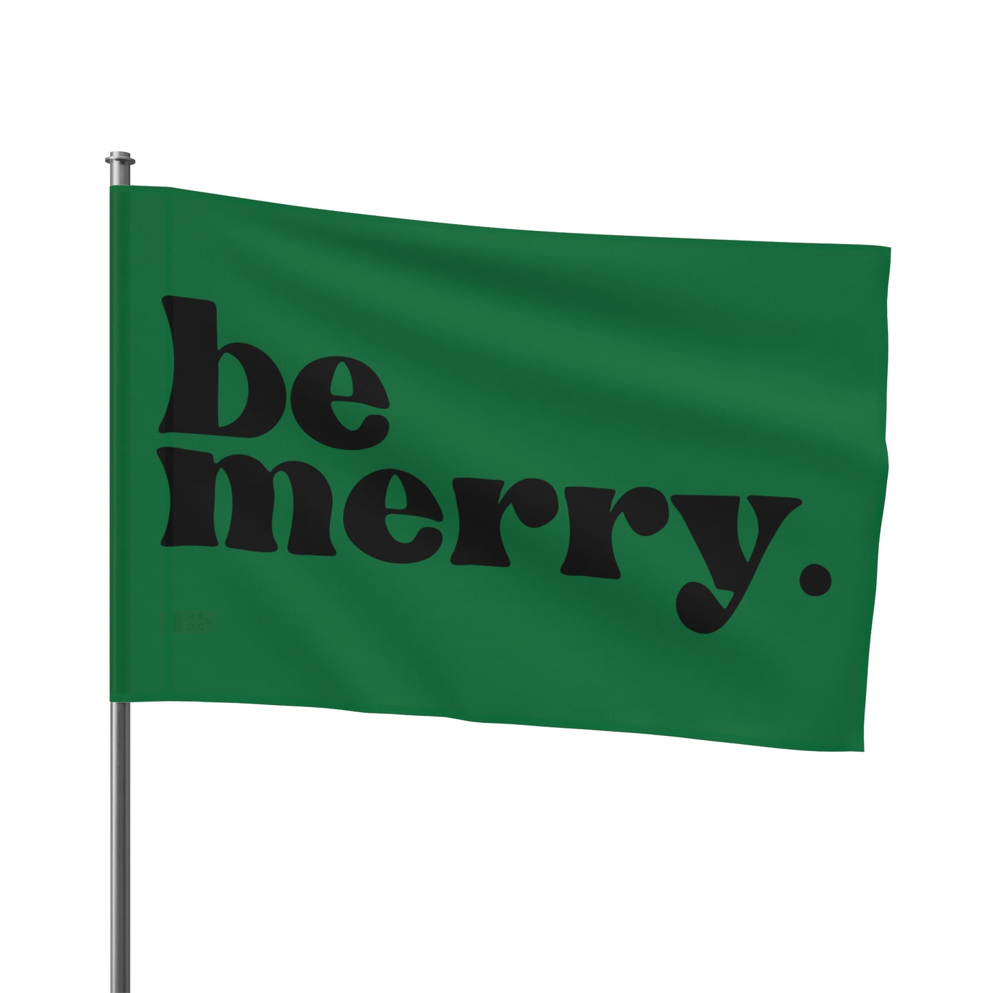 be merry Christmas Holiday Wooden Print Flag - Green