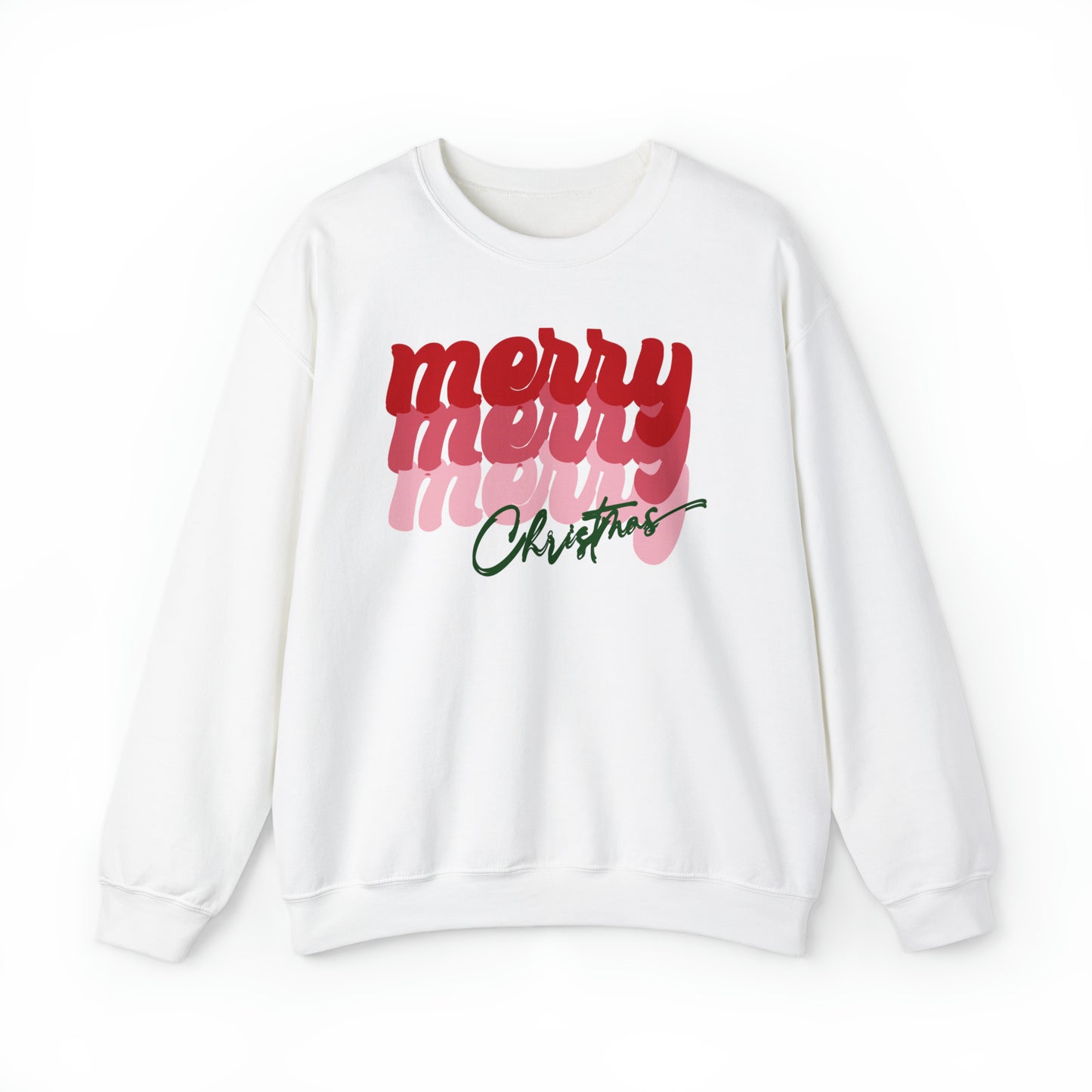 Merry Merry Merry Christmas Unisex Heavy Blend™ Crewneck Sweatshirt