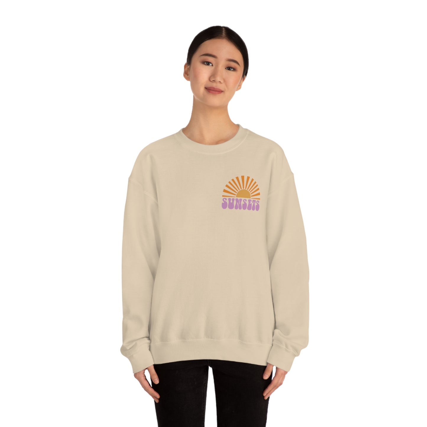 "Forever Chasing Sunsets" (Front & Back Design) - Unisex Heavy Blend™ Crewneck Sweatshirt