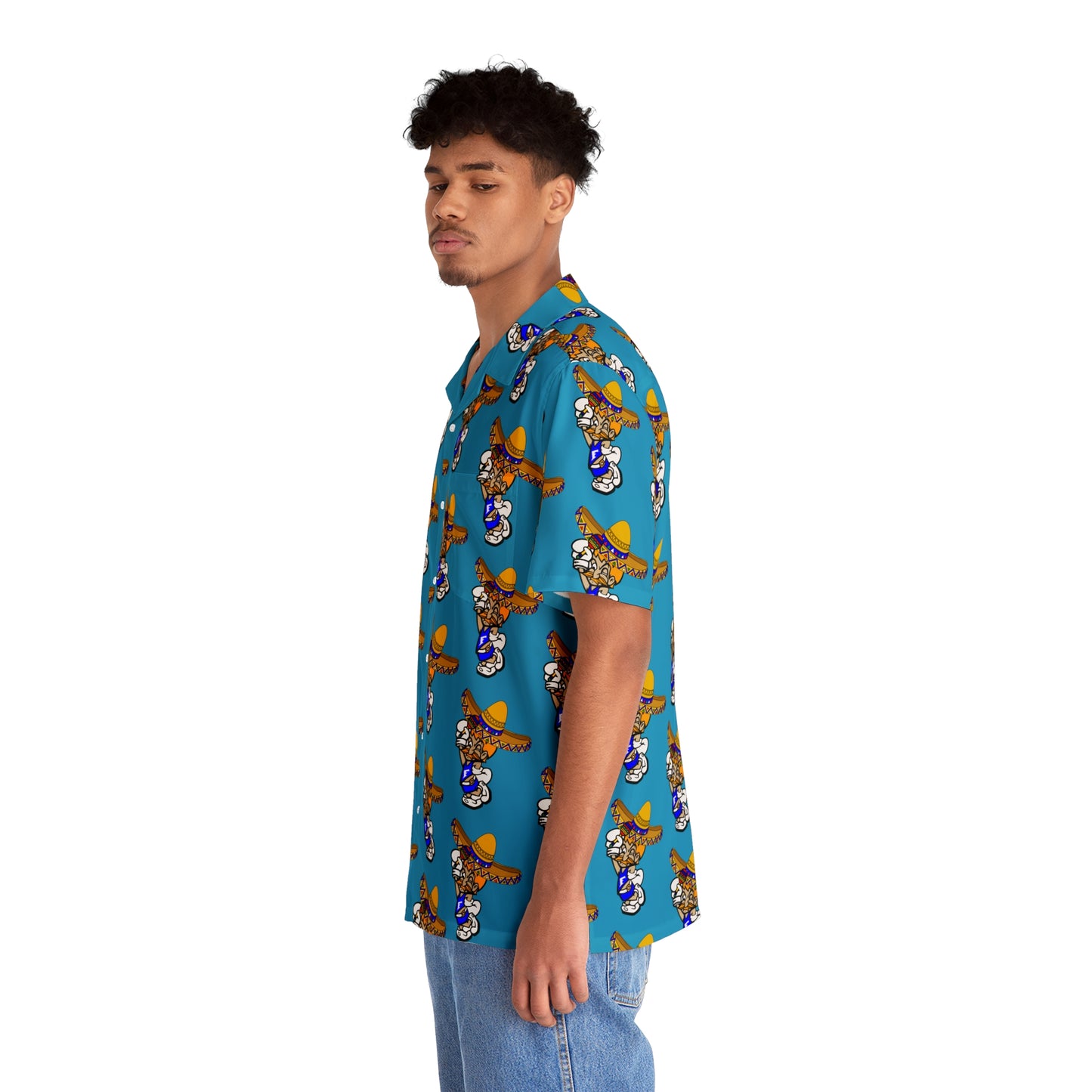 Freeburg Sombrero Midget Men's Hawaiian Shirt - Turquoise