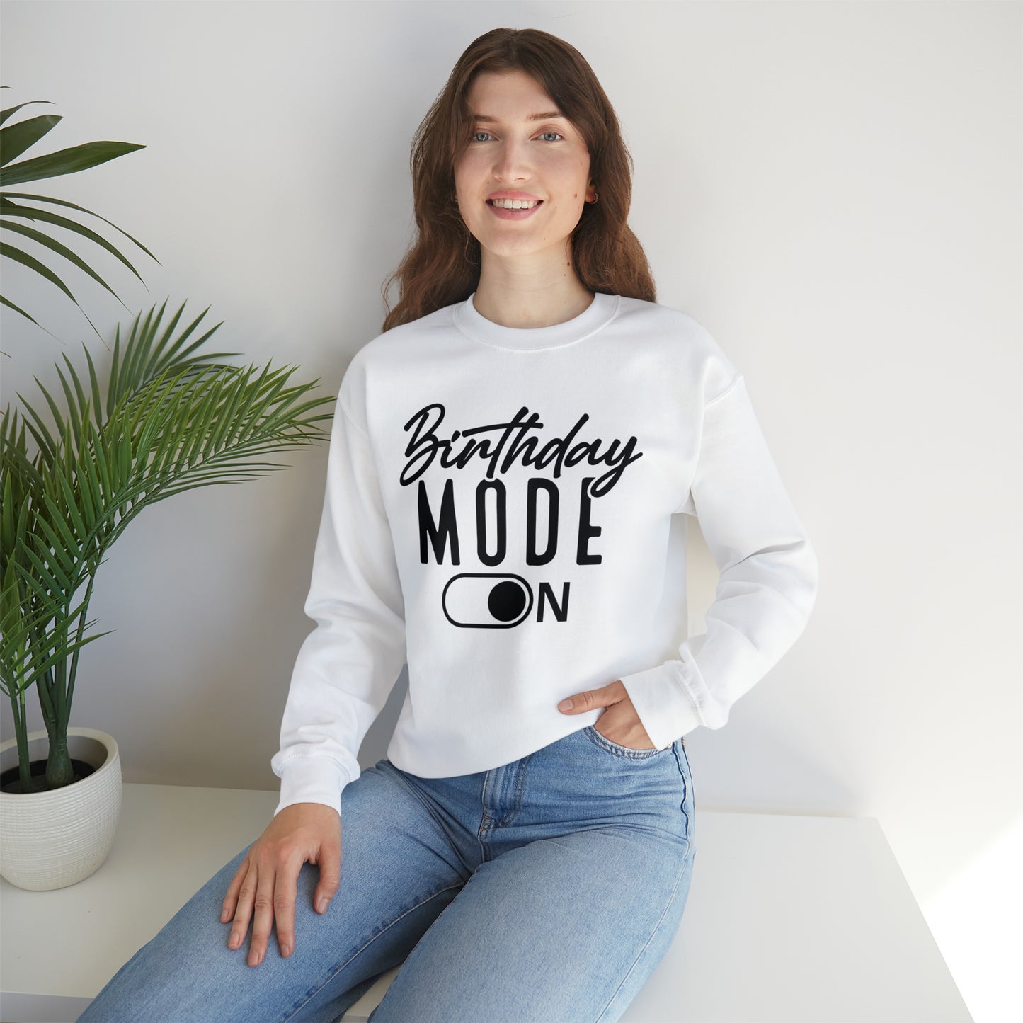 Birthday Mode On Heavy Blend™ Crewneck Sweatshirt