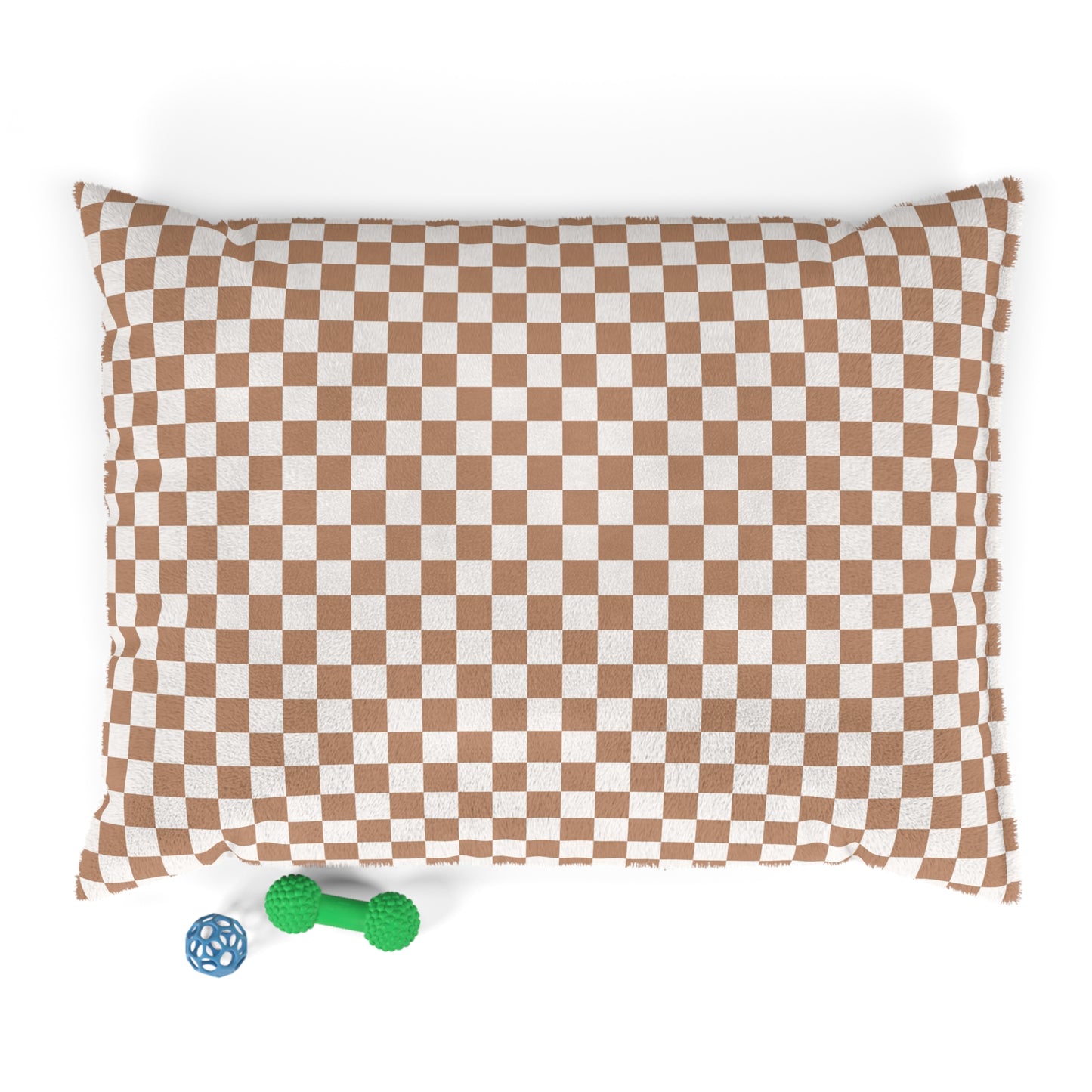 Tan Checkerboard Pet Bed