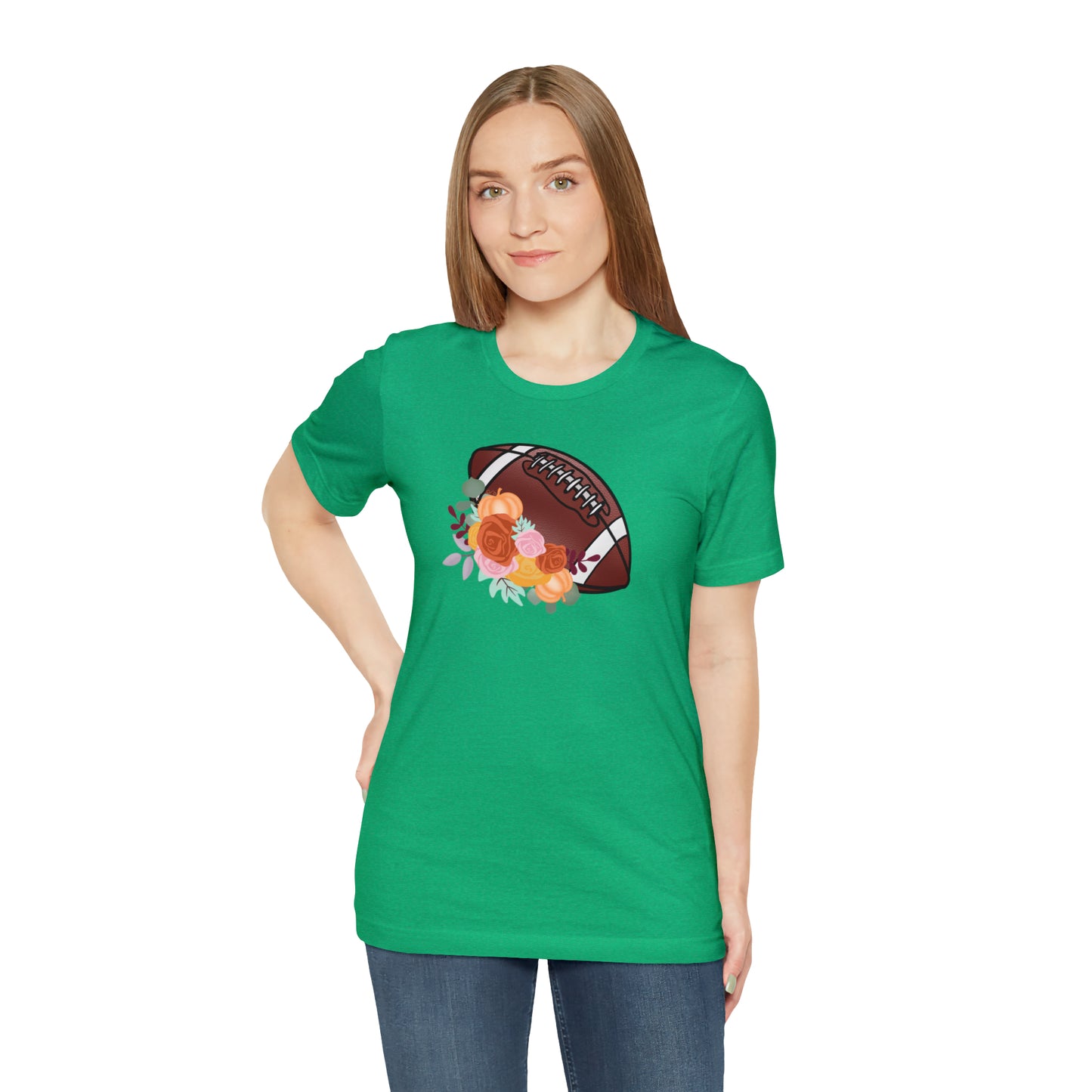 Fall Floral Football  T-Shirt