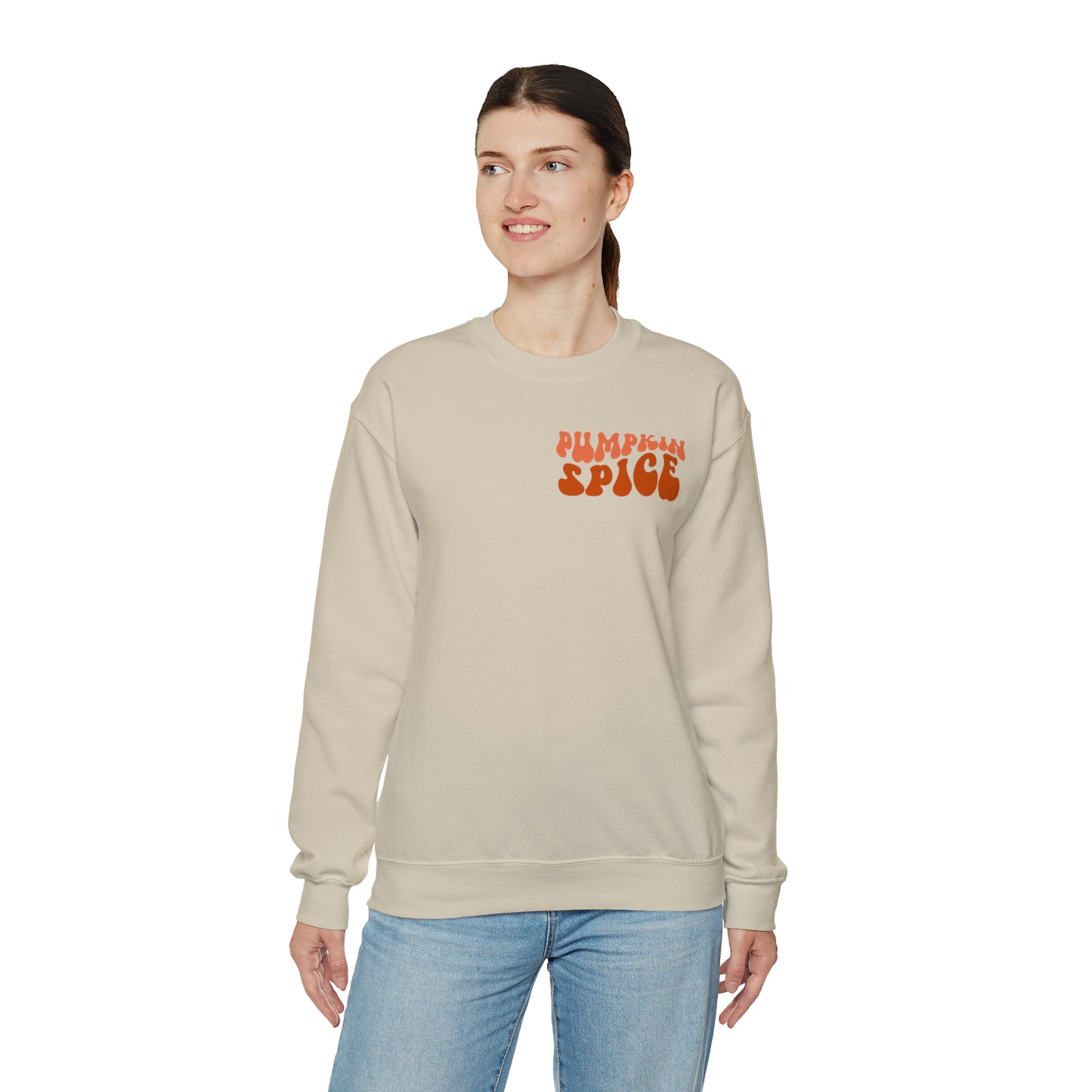 Pumpkin Spice and Chill (Front and Back) Design Heavy Blend™ Crewneck Sweatshirt