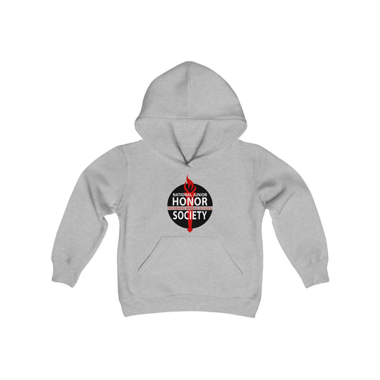 YOUTH - Freeburg Middle School NJHS Torch Red and Black Design Youth Heavy Blend Hooded Sweatshirt