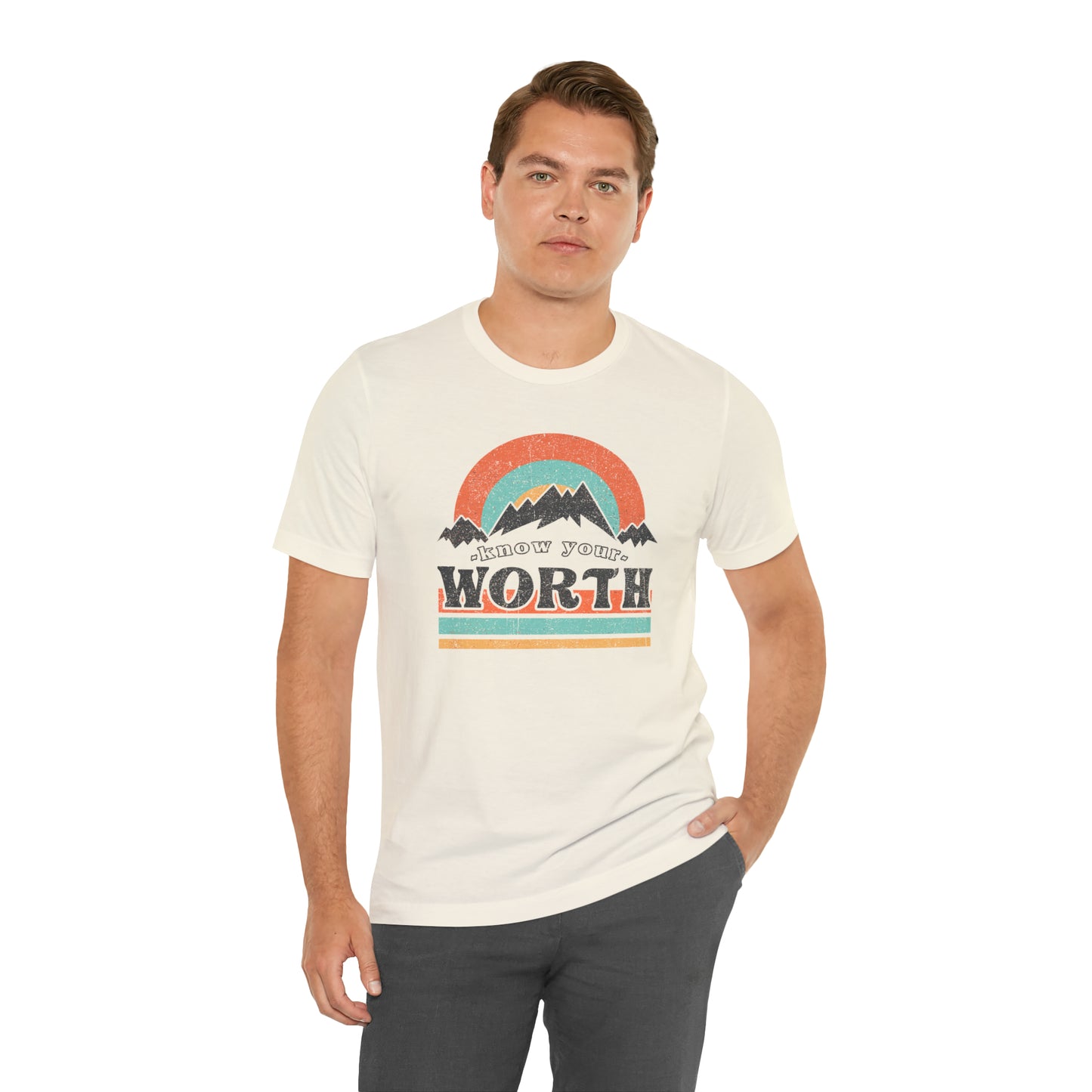 "Know Your Worth" Unisex Jersey Short Sleeve Tee