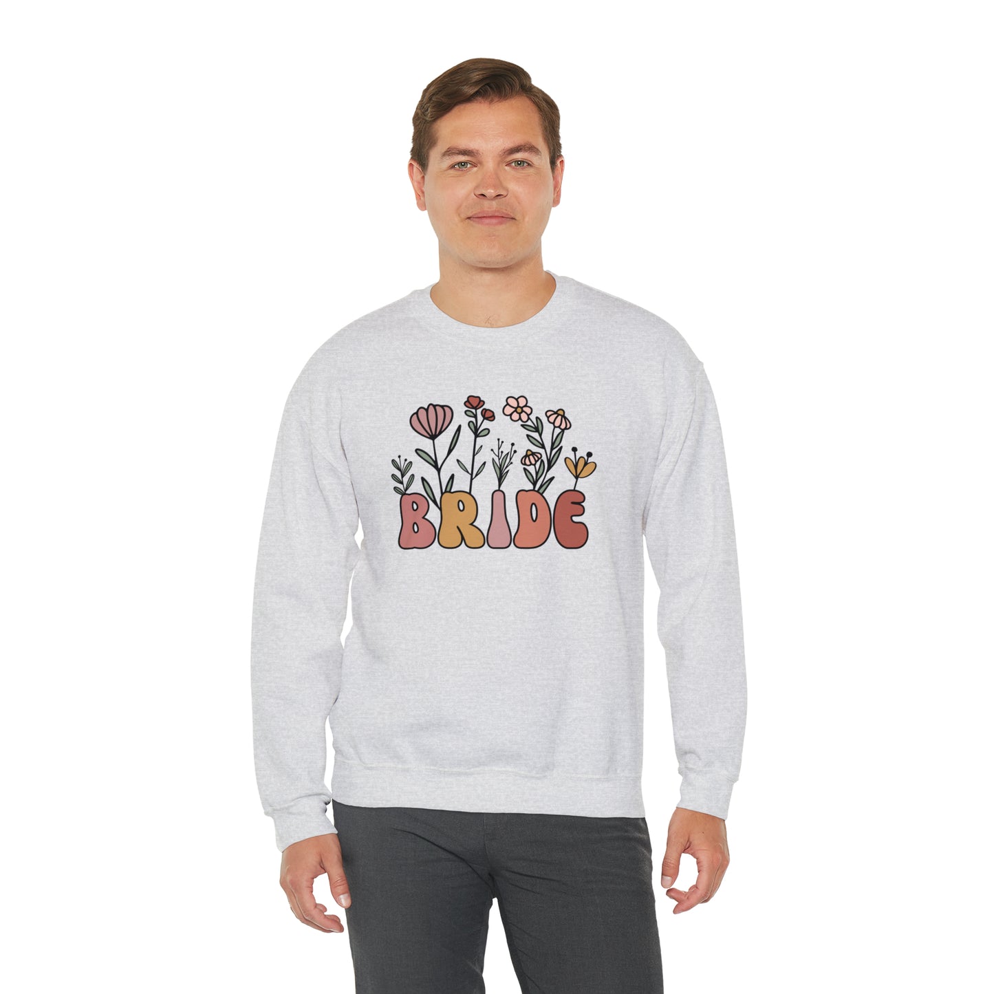 Boho Floral Bride Unisex Heavy Blend™ Crewneck Sweatshirt