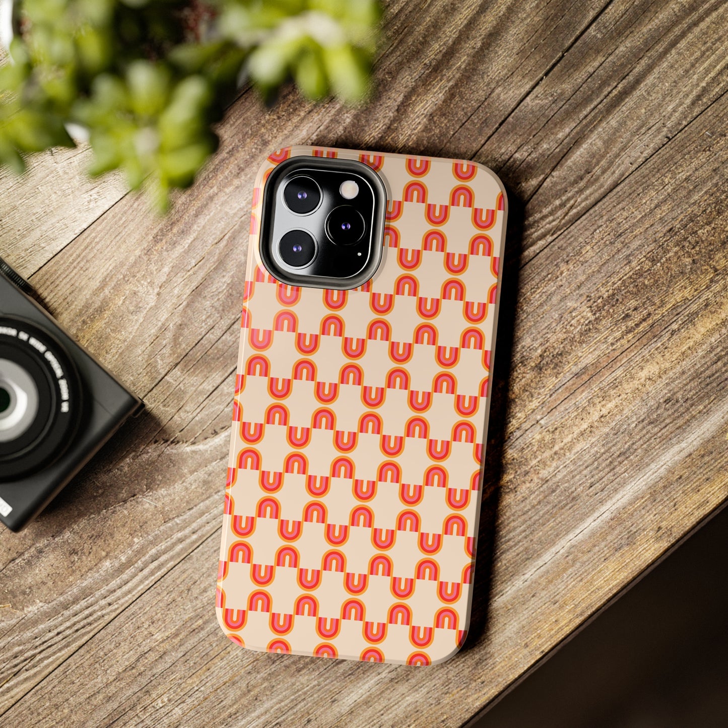 Retro Red Rainbow Pattern Tough Phone Cases