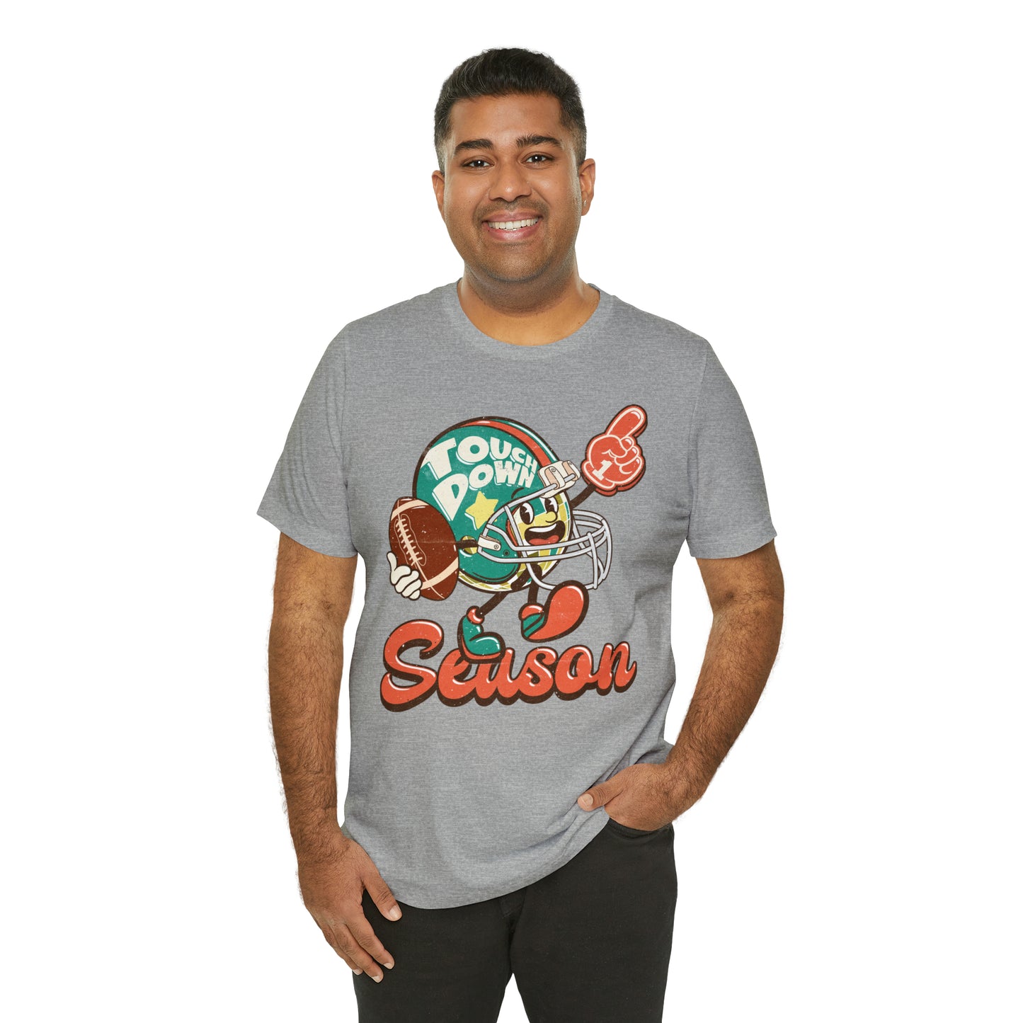 Football Season Football Helmet Character Holding Football T-Shirt