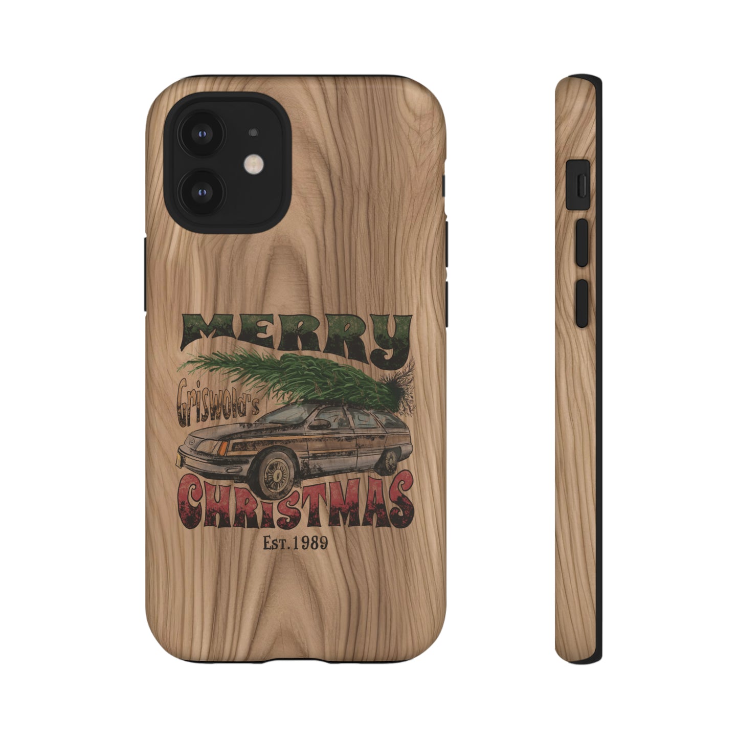 Distressed Merry Griswold's Christmas Tree Station Wagon Holiday Apple iPhone Tough Cases