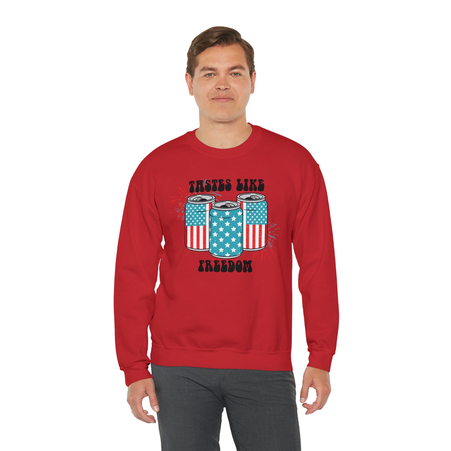 USA America Tastes Like Freedom Party Can Heavy Blend™ Crewneck Sweatshirt