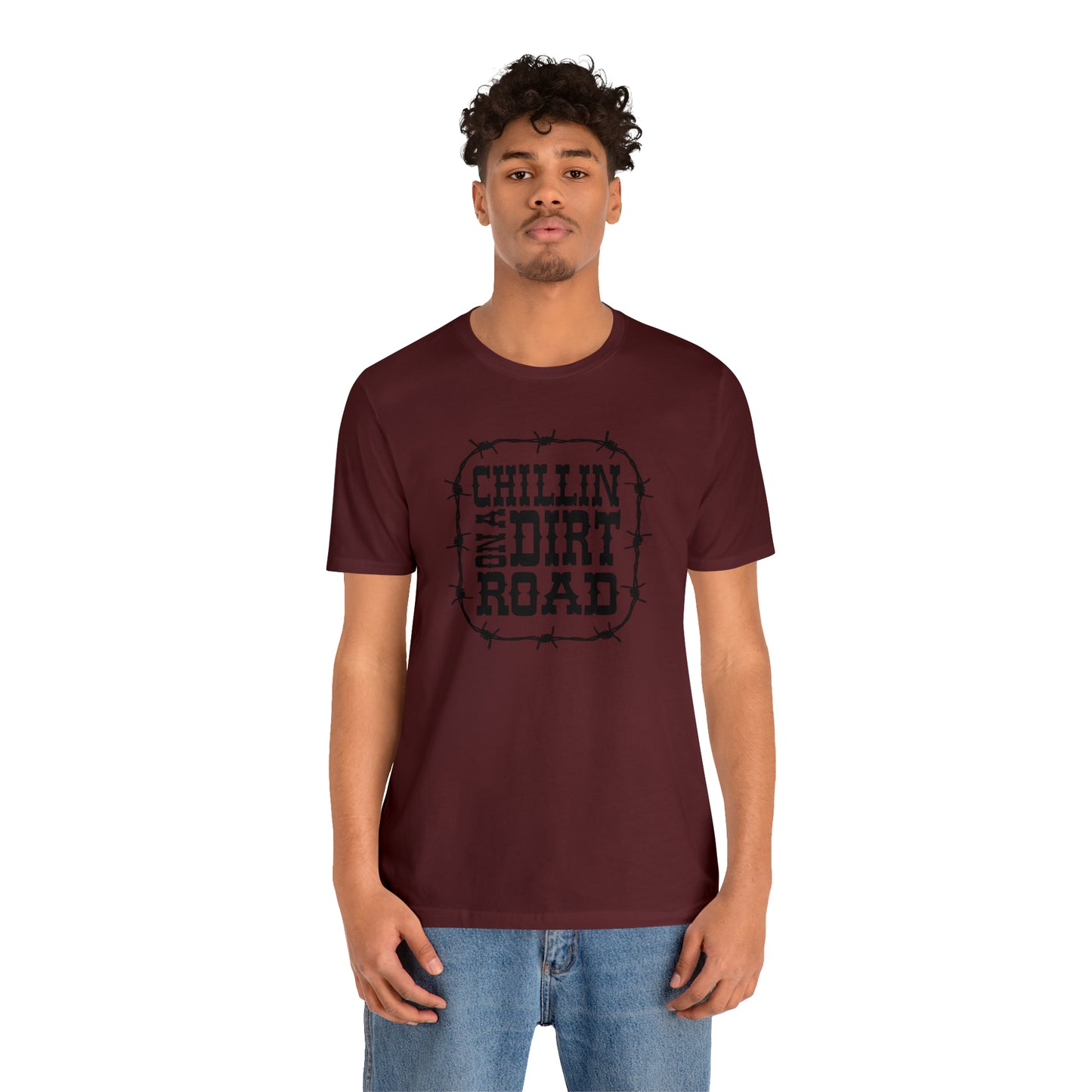 "Chillin' on a Dirt Road" Unisex Jersey Short Sleeve Tee