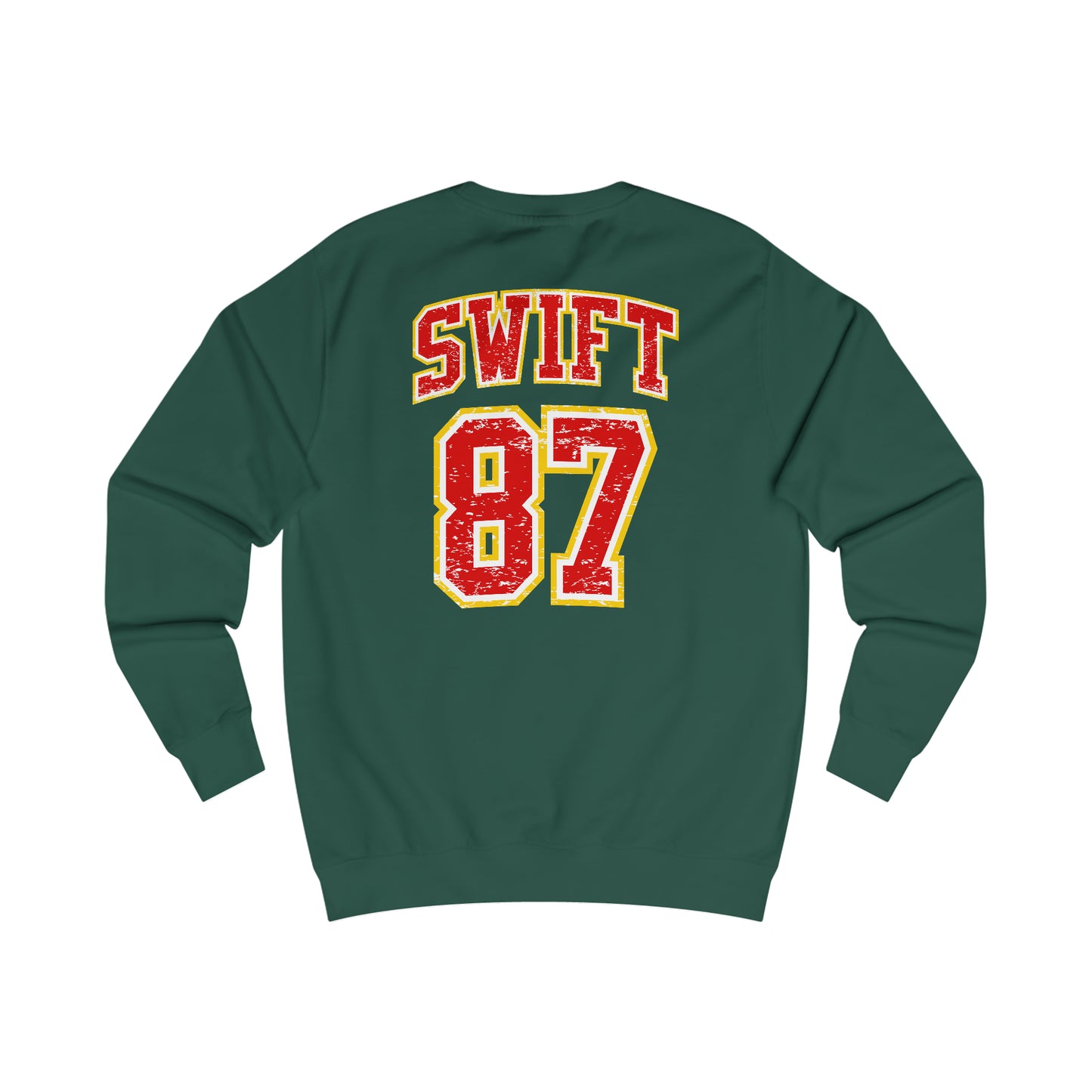 Go Taylor's Boyfriend Swift Kelce Football Shirt  with Swift 87 on back Unisex Heavy Blend™ Crewneck Sweatshirt - FRONT and BACK Design