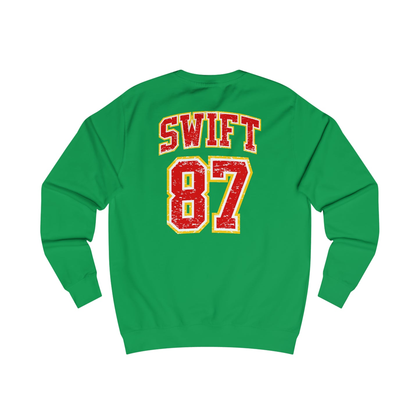 Go Taylor's Boyfriend Swift Kelce Football Shirt  with Swift 87 on back Unisex Heavy Blend™ Crewneck Sweatshirt - FRONT and BACK Design