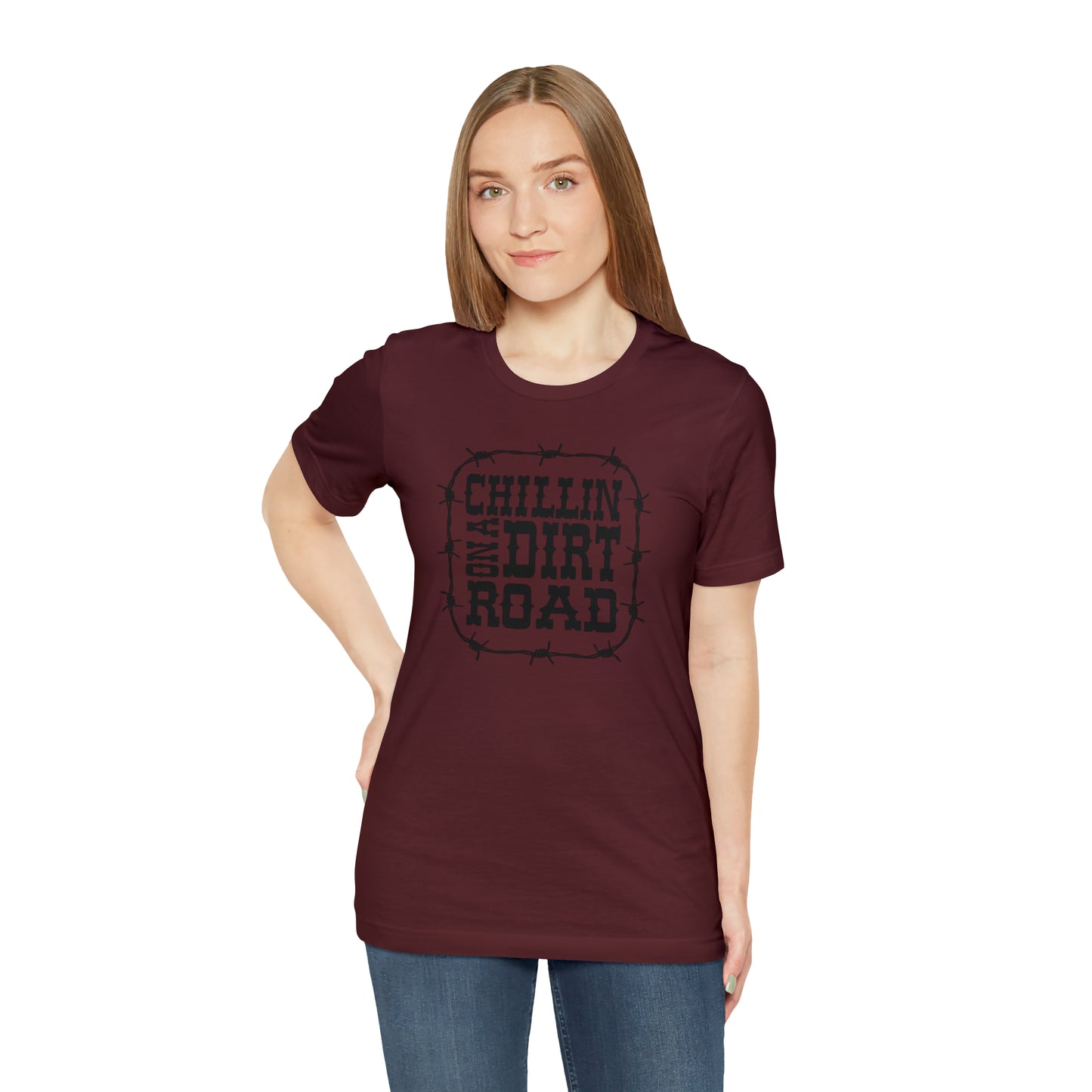 "Chillin' on a Dirt Road" Unisex Jersey Short Sleeve Tee