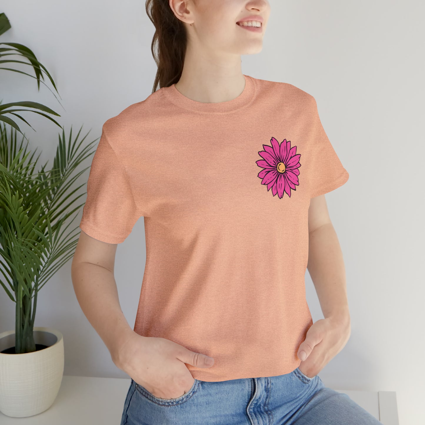 TWO SIDED Positive Energy T-Shirt (Flower on Front - Positive Energy on Back) Christian T-Shirt